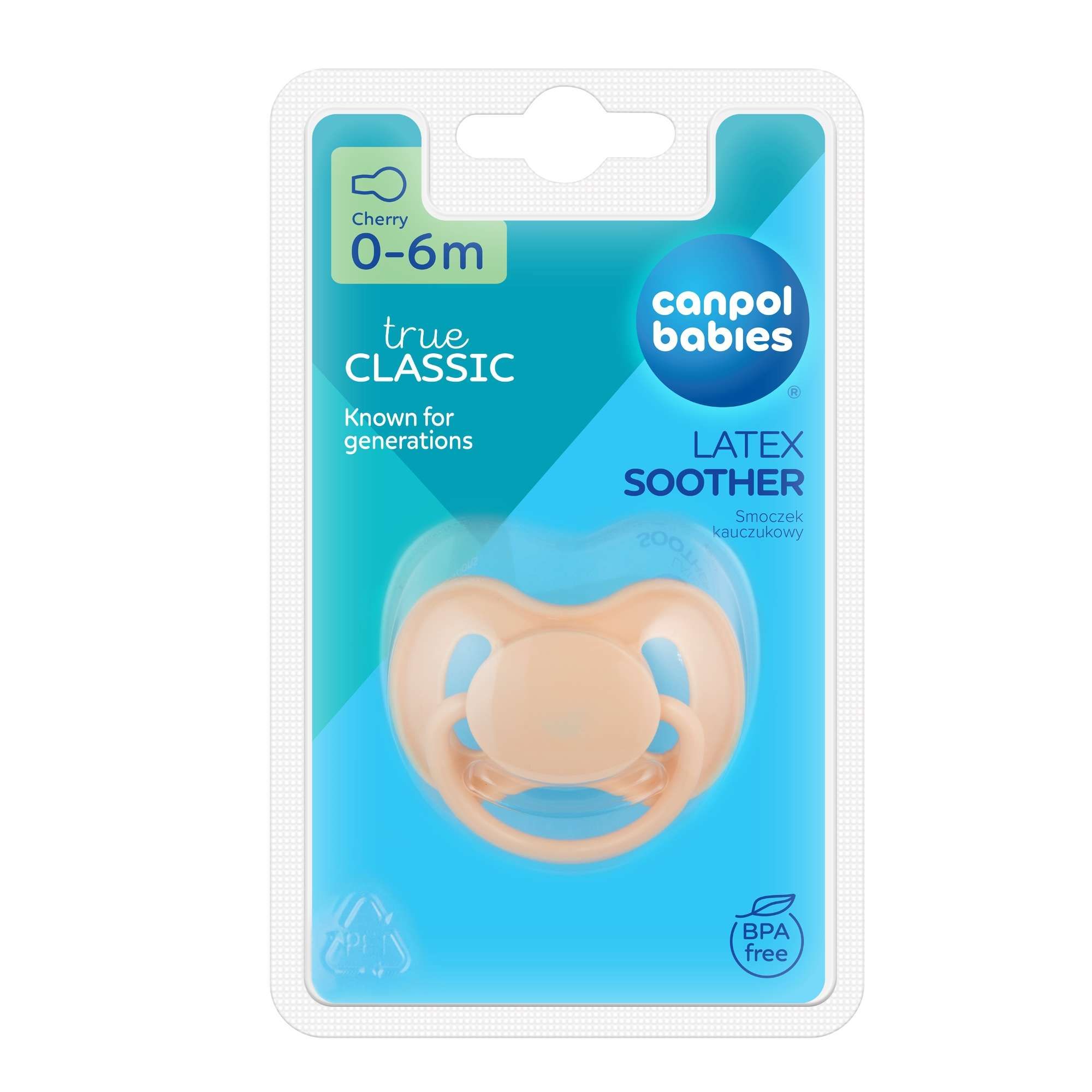 Изображение товара Латексная круглая соска пустышка 0-6 месяцев Canpol в защитном футляре