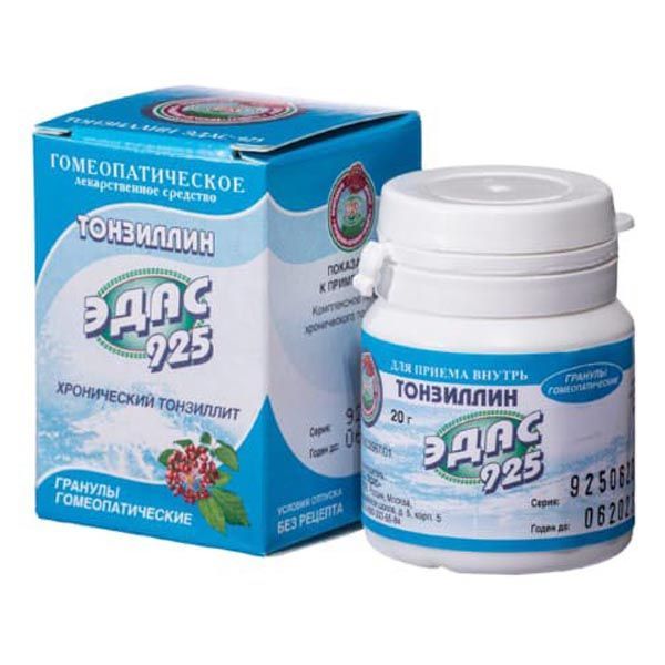 Изображение товара Эдас-925 Тонзиллин гранулы гомеопатические банка 20г