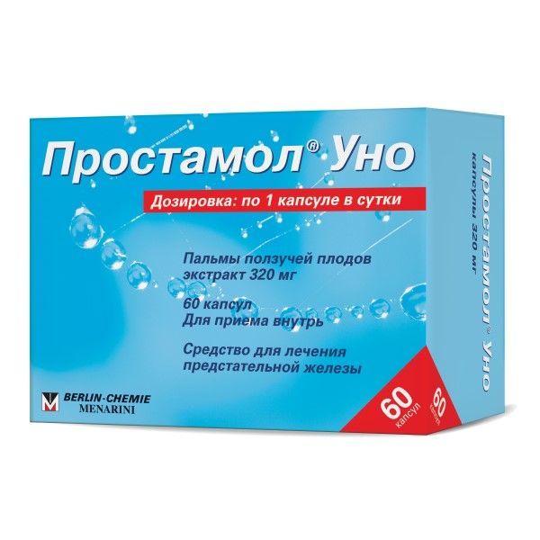 Изображение товара Простамол Уно капсулы 320 мг 60 шт для лечения гиперплазии предстательной железы