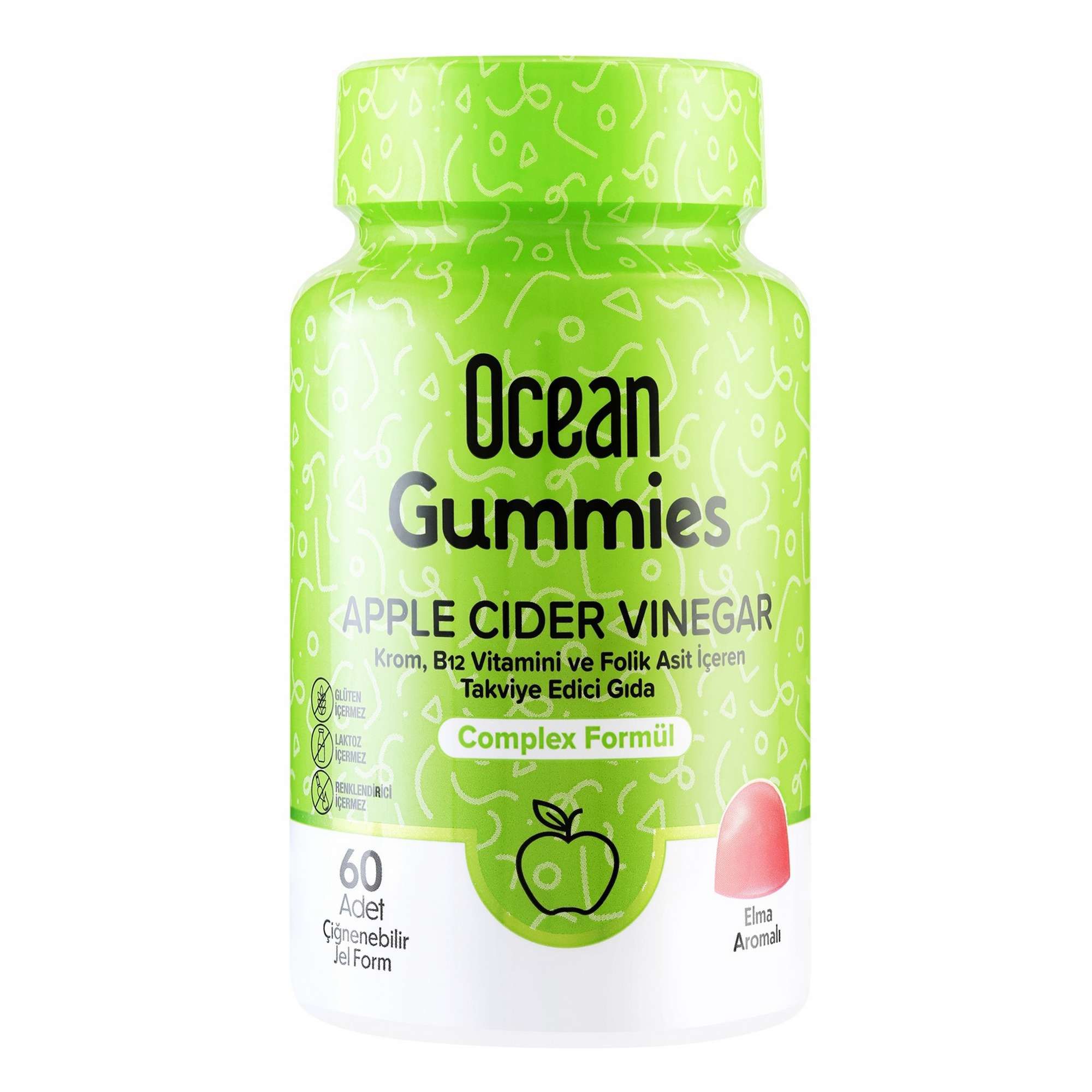 Изображение товара Жевательные пастилки Ocean Orzax Гаммиc Эпл Сайдер Винегар 60 шт