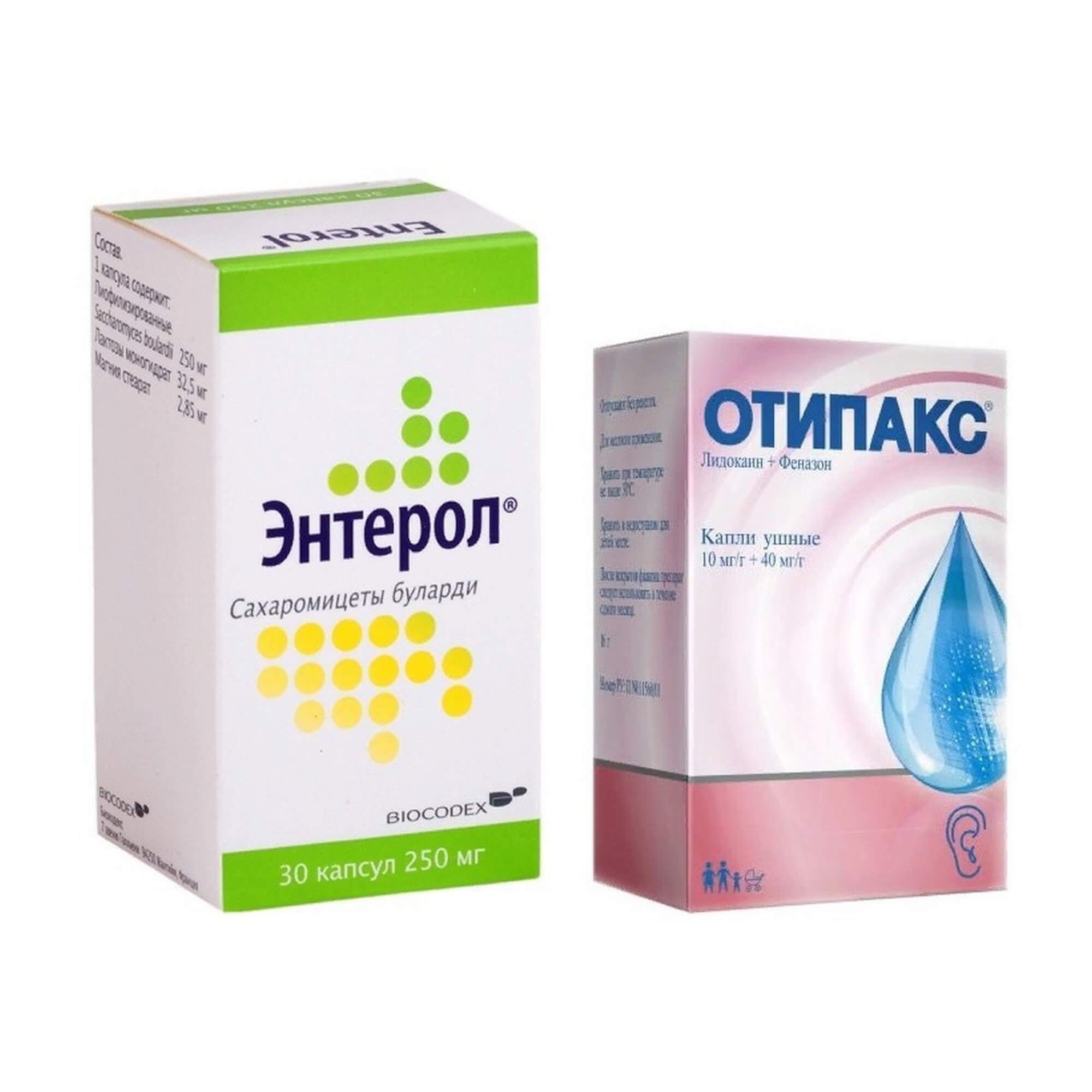 Изображение товара 1X Отипакс капли ушные 15мл + 1X Энтерол капсулы фл. 250мг 30шт