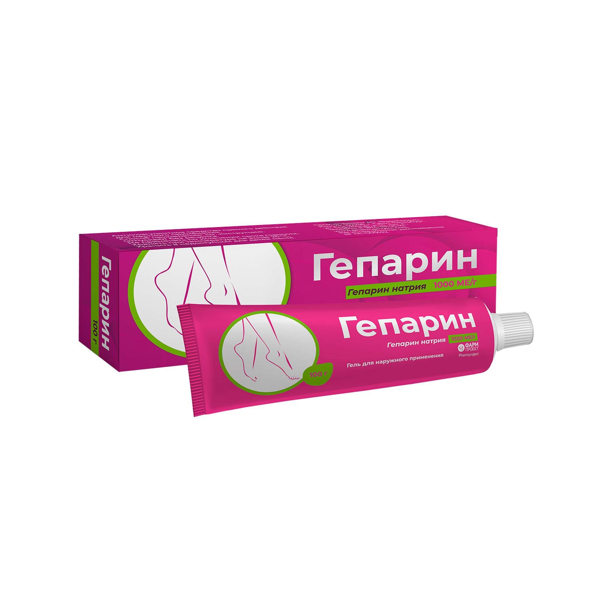 Изображение товара Гепарин гель 1000МЕ/г, 100г - противовоспалительное и антикоагулянтное средство
