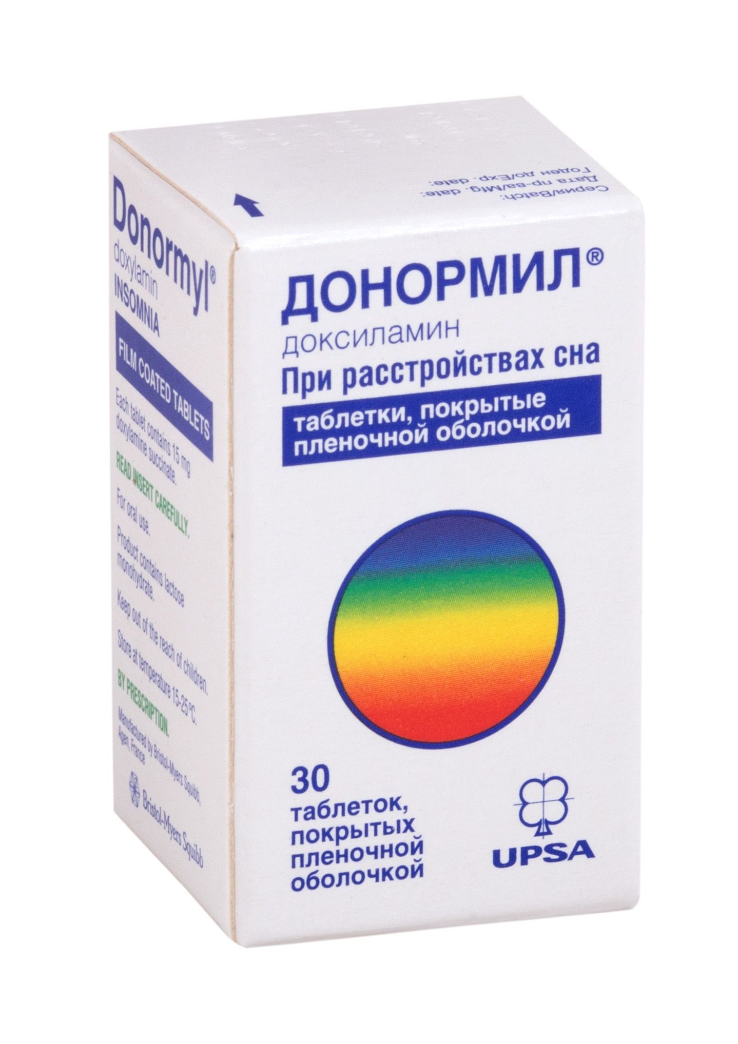 Изображение товара Донормил таблетки п/о плен. 15мг 30шт для улучшения сна