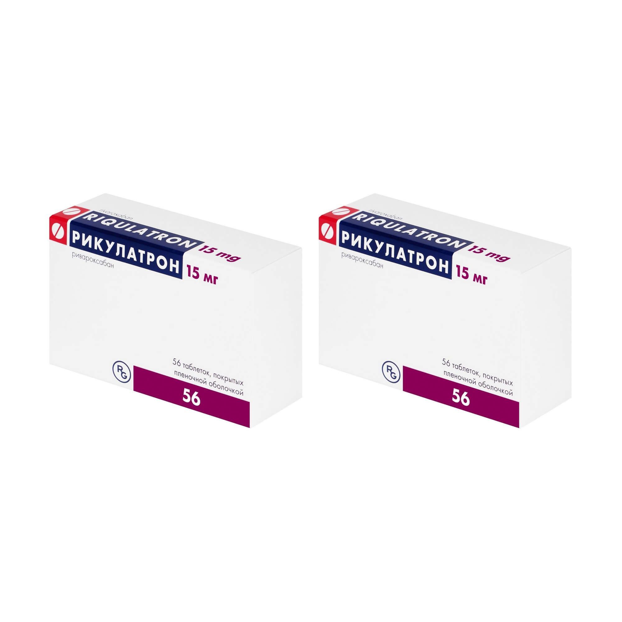Изображение товара Рикулатрон таблетки 15 мг 56 шт профилактика тромбозов Гедеон Рихтер