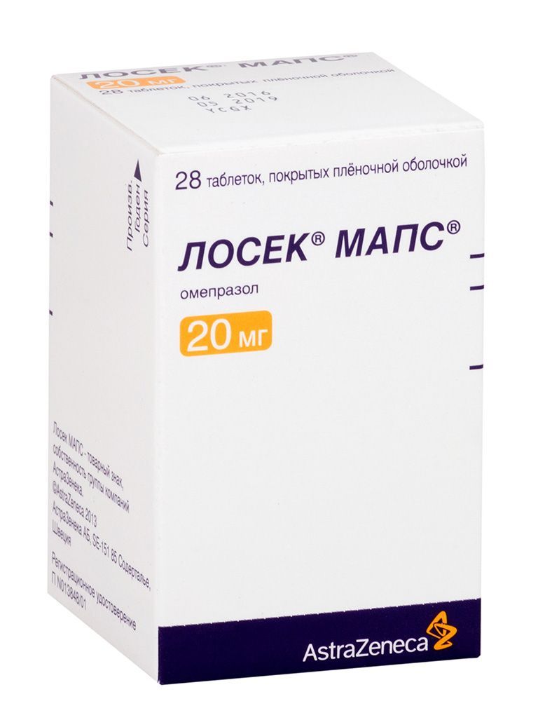 Изображение товара Лосек Мапс таблетки п/о плен. 20мг 28шт