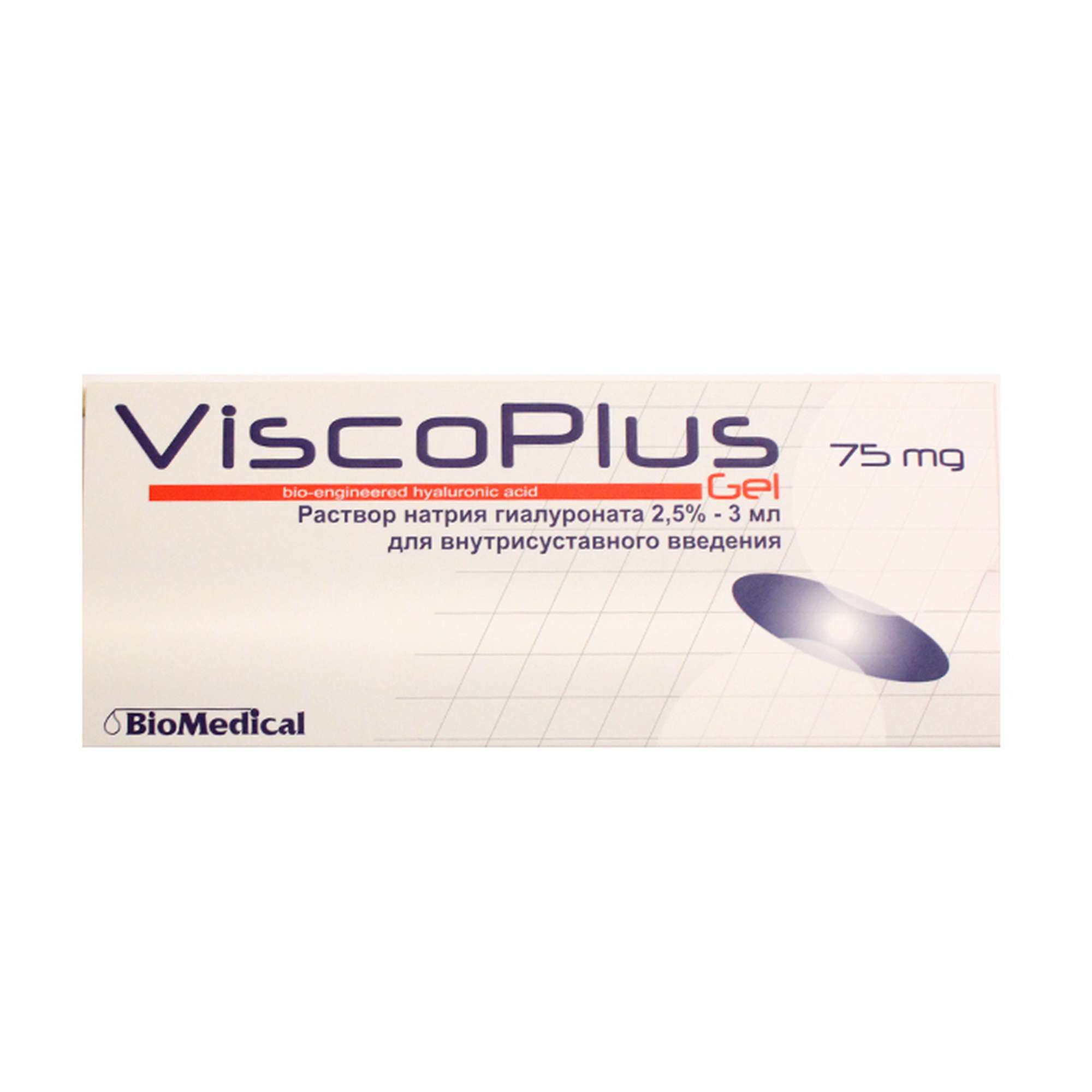Изображение товара Вископлюс Гель раствор для внутрисуставных инъекций 3 мл шприц Швеция
