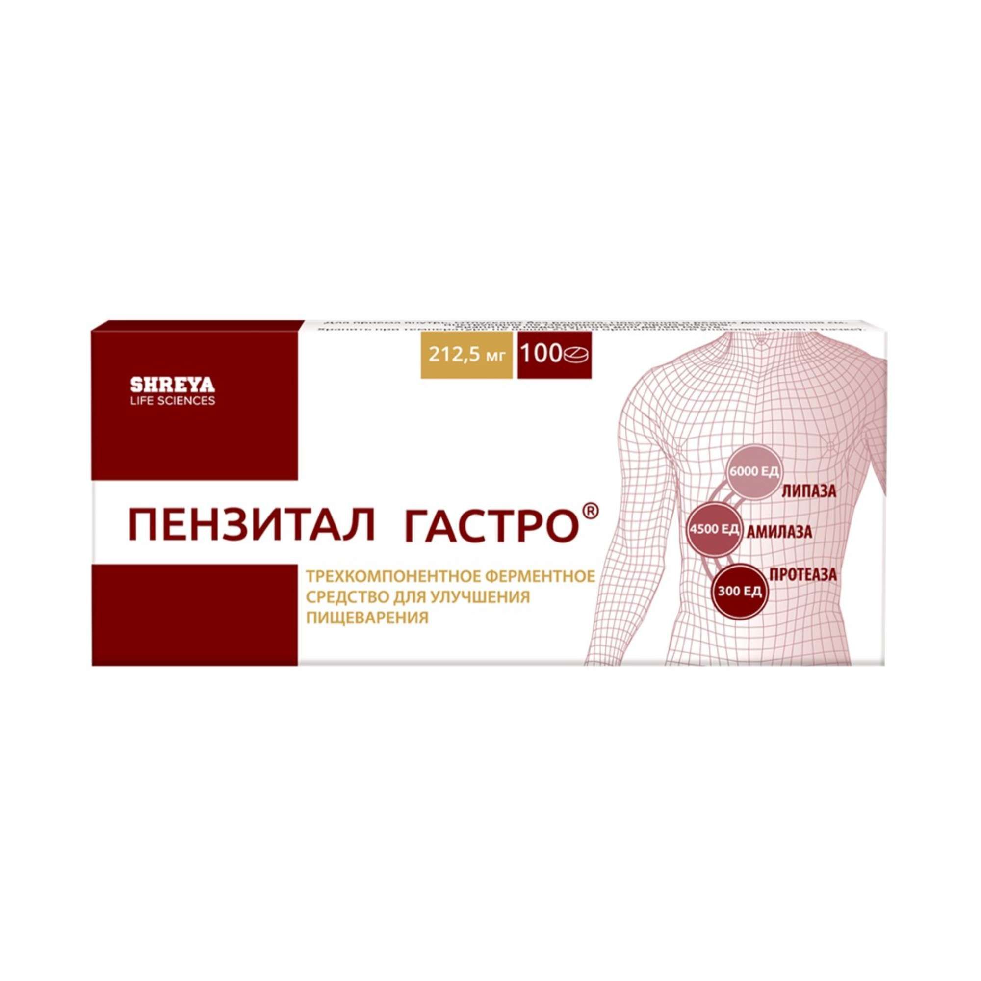 Изображение товара Пензитал Гастро таблетки кишечнорастворимые, покрытые оболочкой 100шт