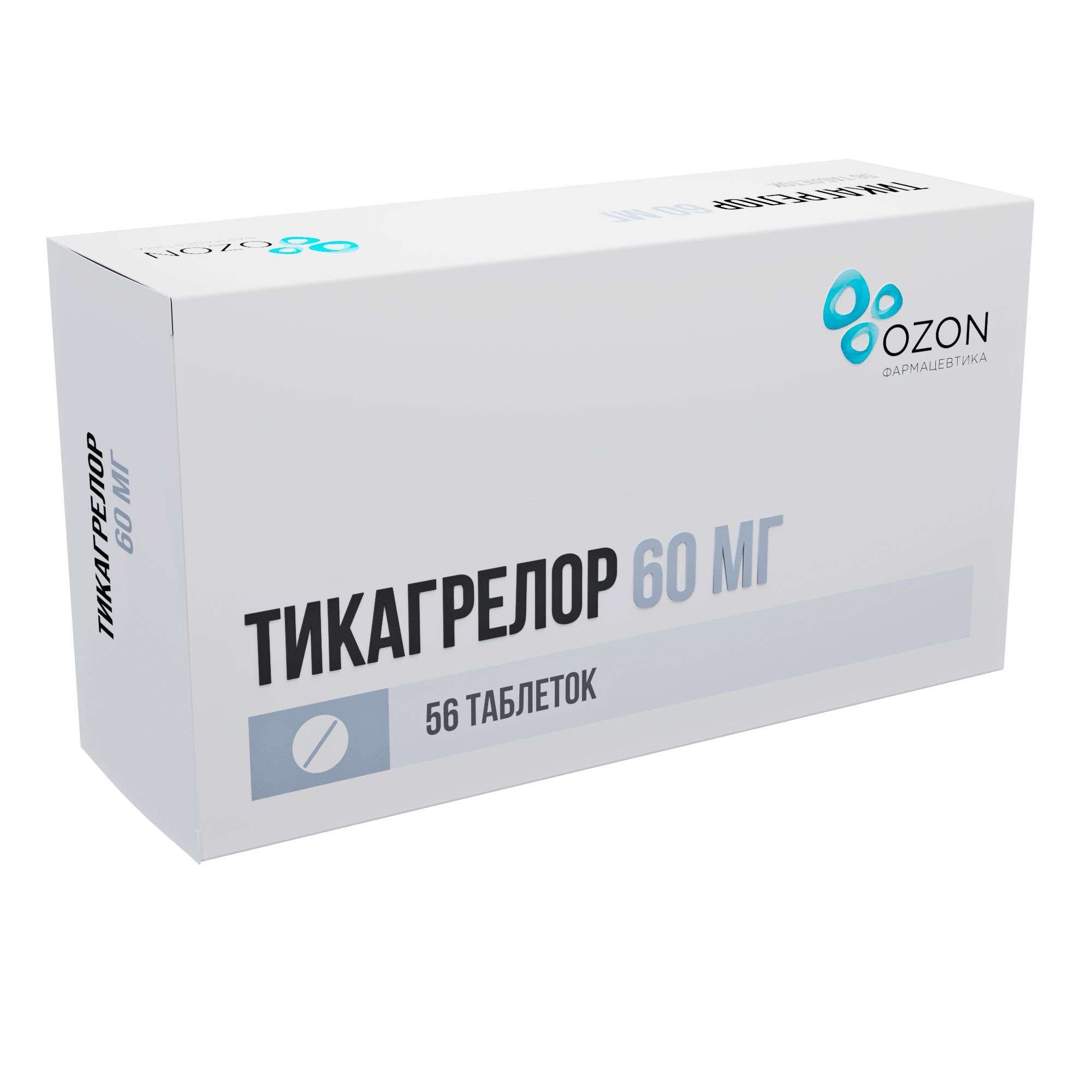 Изображение товара Тикагрелор таблетки 60 мг - антитромботическое средство