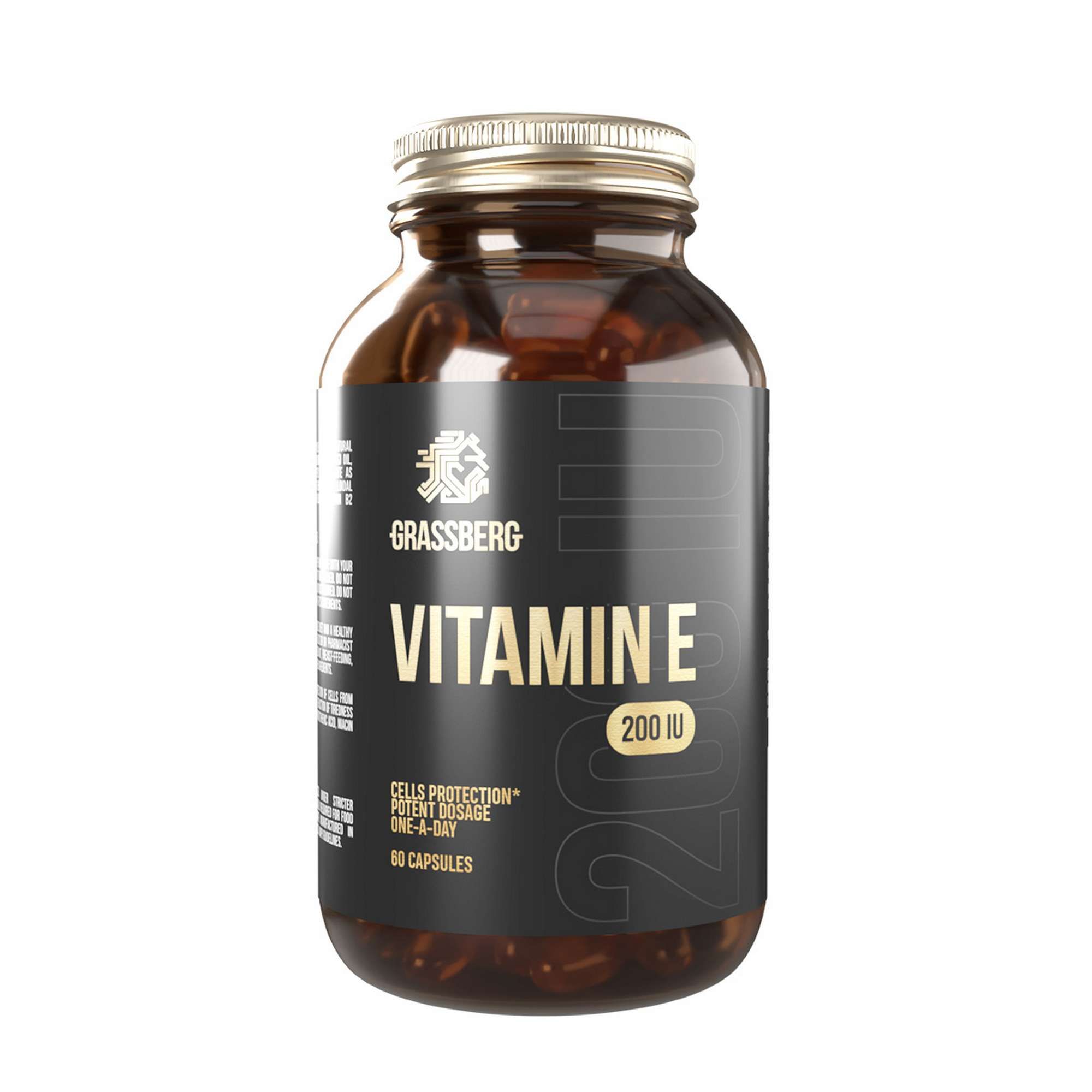 Изображение товара Grassberg Витамин Е 200ME капсулы 60 шт dl альфа токоферола ацетат 134 мг