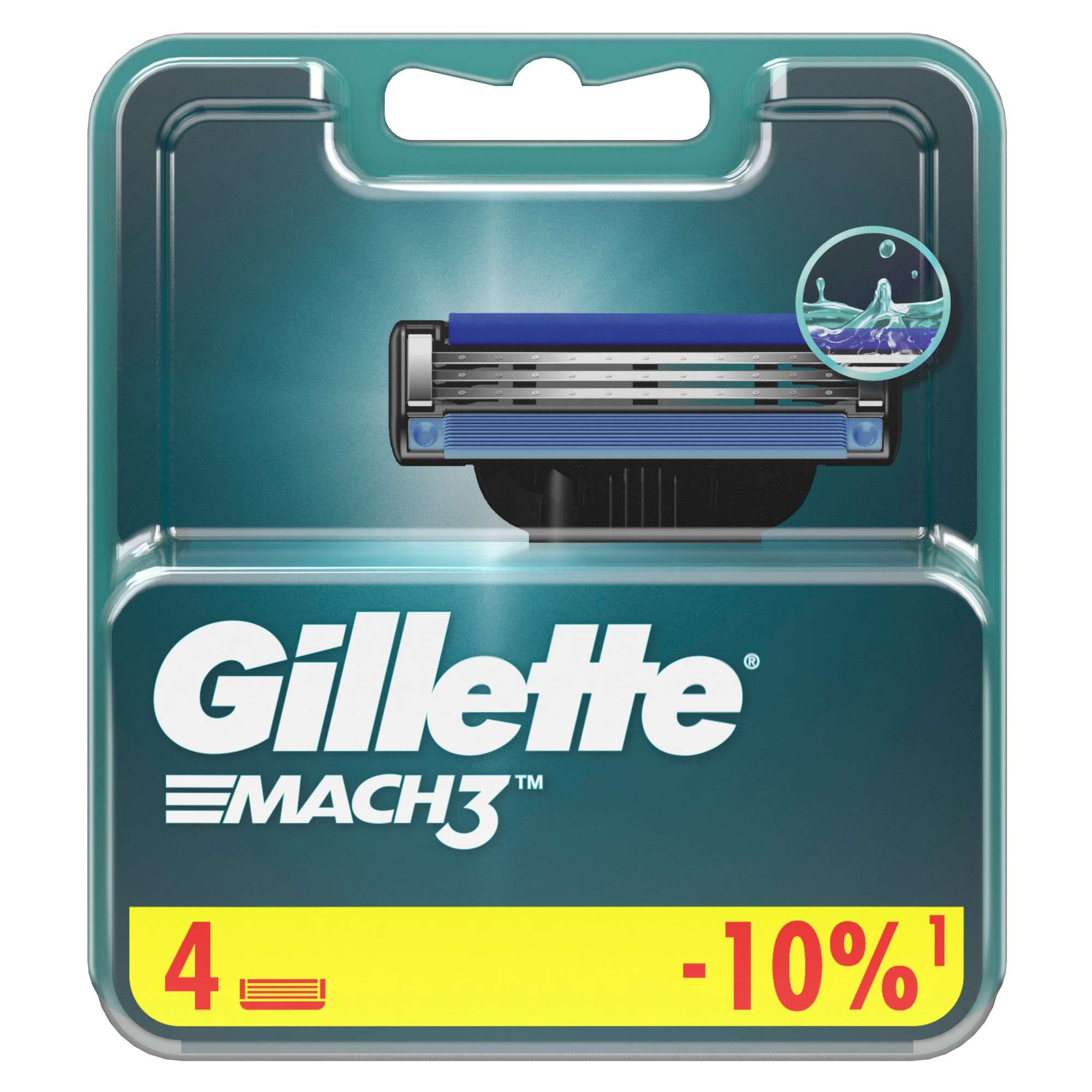 Изображение товара Сменные кассеты Gillette Mach3 4 шт для точного и комфортного бритья