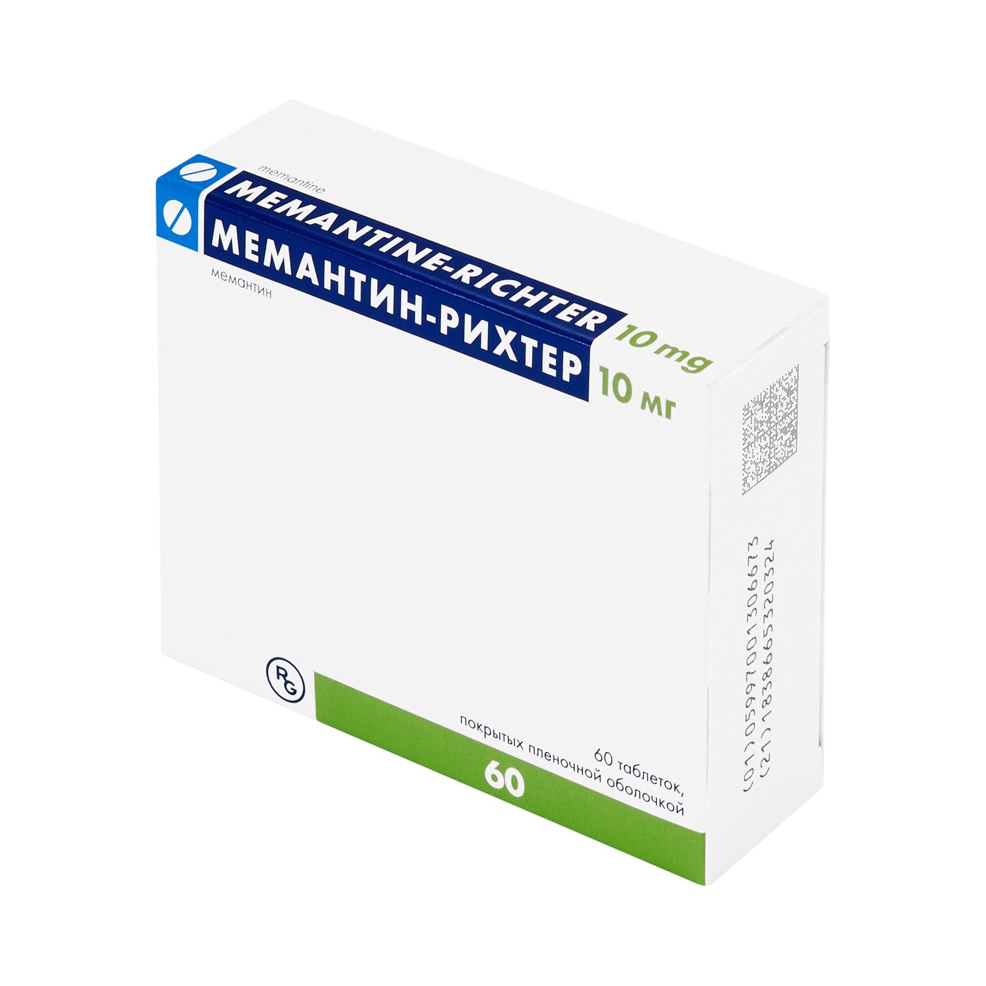 Изображение товара Мемантин-Рихтер таблетки 10 мг 60 шт для лечения деменции при болезни Альцгеймера