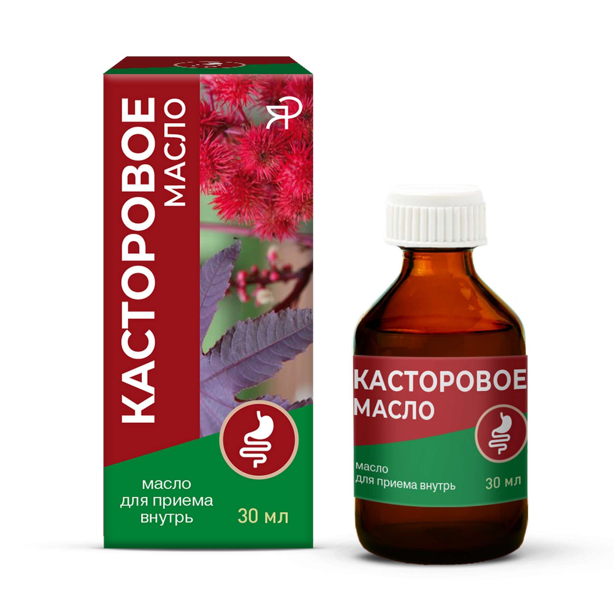 Изображение товара Касторовое масло для приема внутрь 30 г и капсулы, натуральное слабительное средство