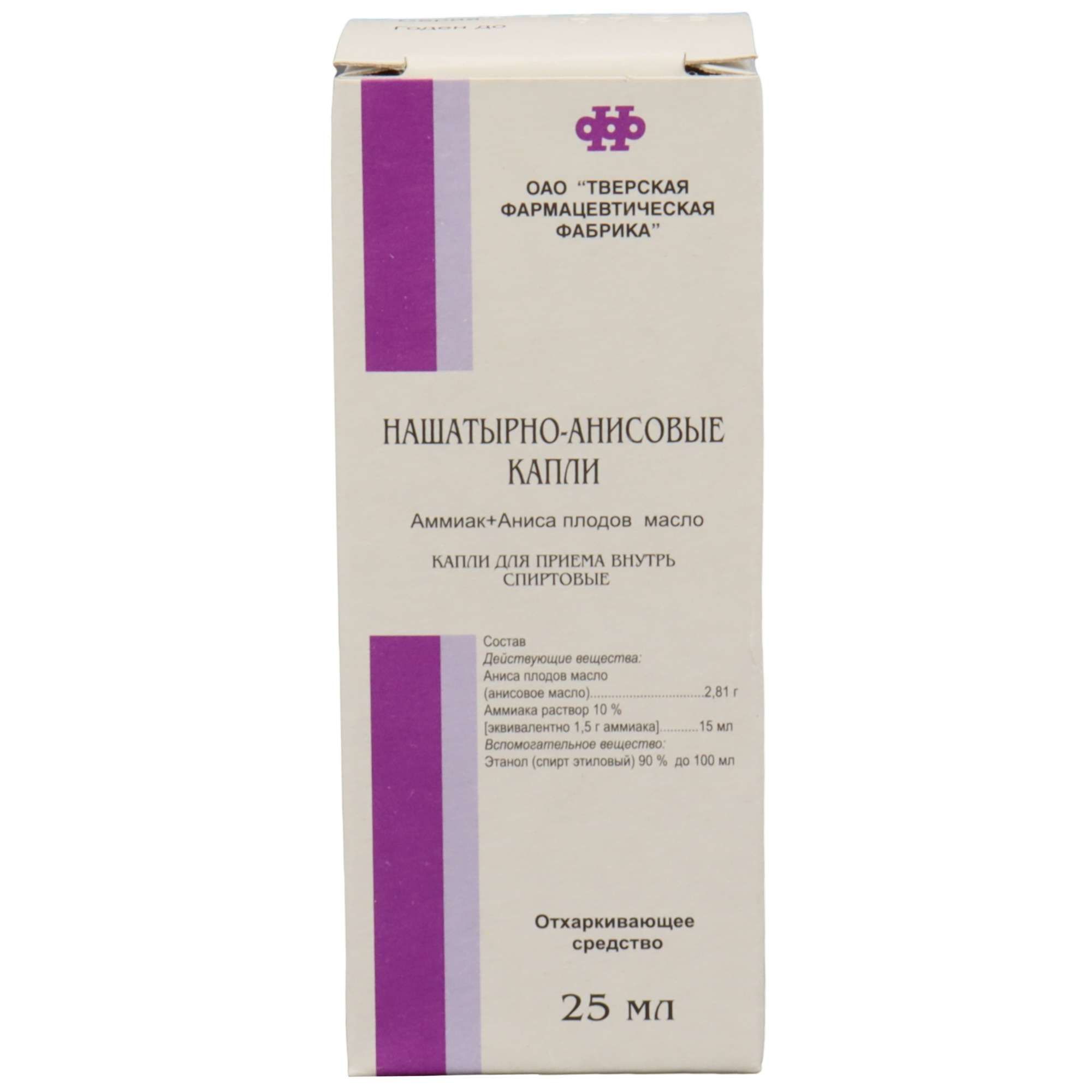 Изображение товара Нашатырно-анисовые капли для внутреннего приема 25мл от бронхита и кашля