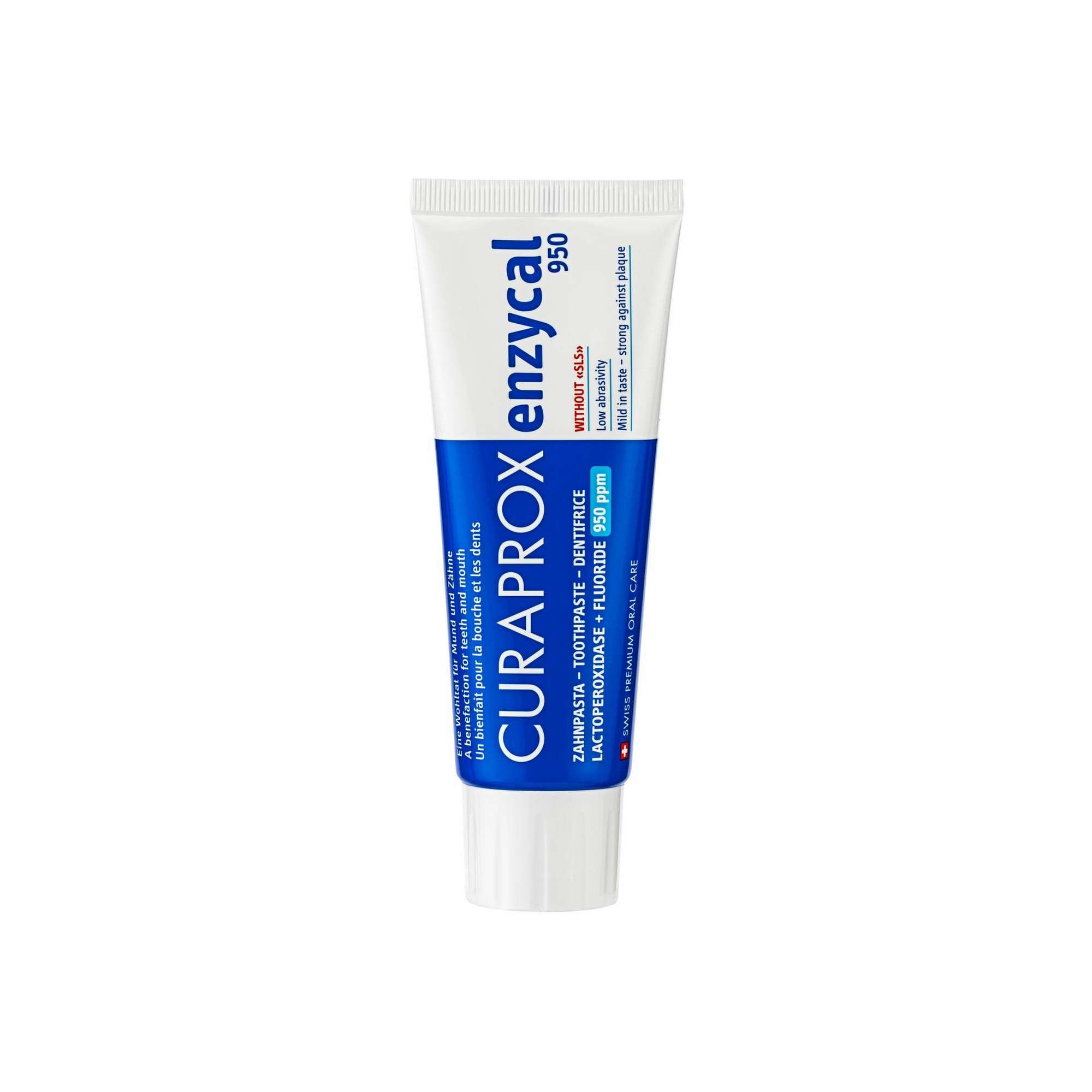 Изображение товара Зубная паста Enzycal 950 Curaprox 75 мл мягкое уходовое средство для чувствительной полости рта