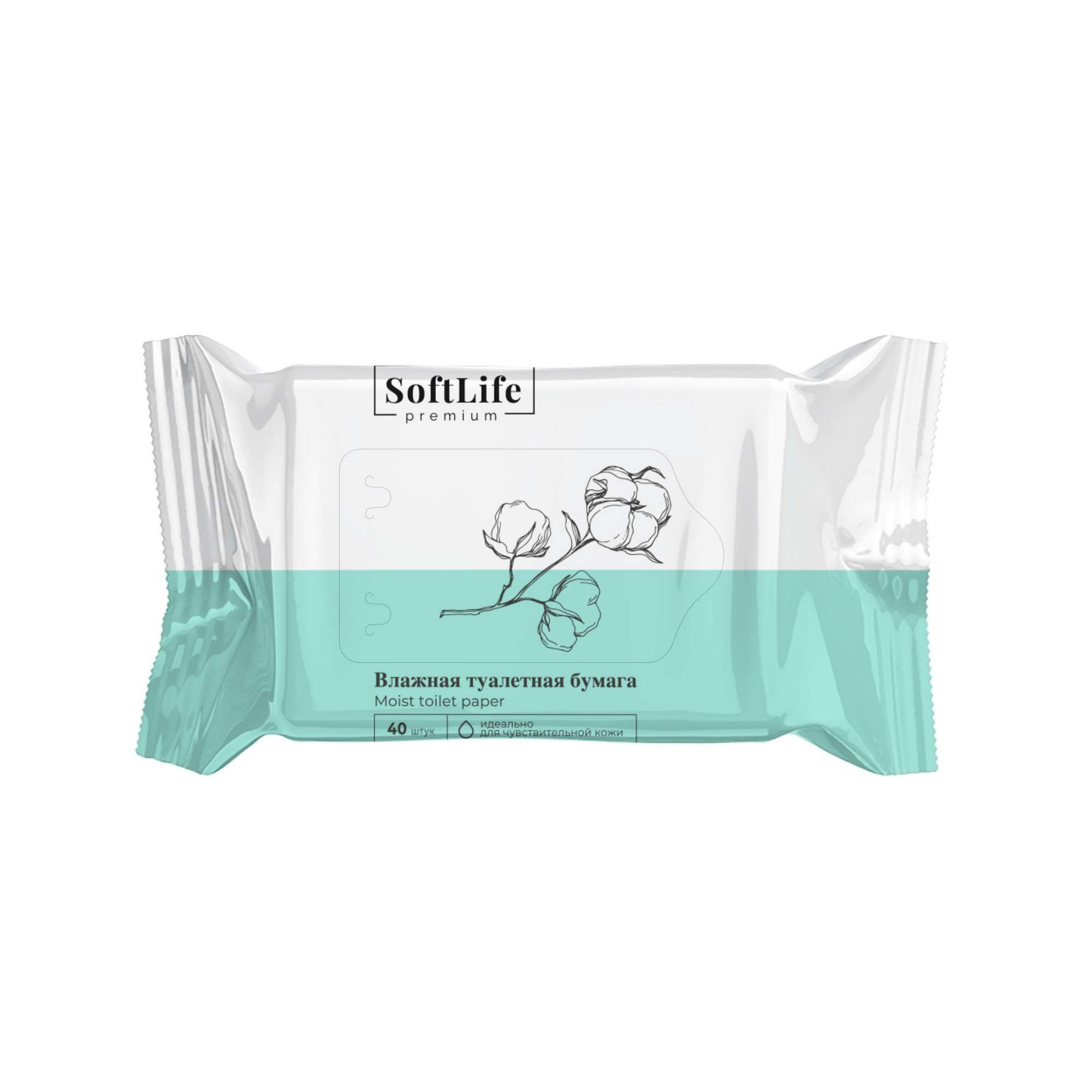 Изображение товара Бумага туалетная влажная Premium SoftLife/СофтЛайф 40шт