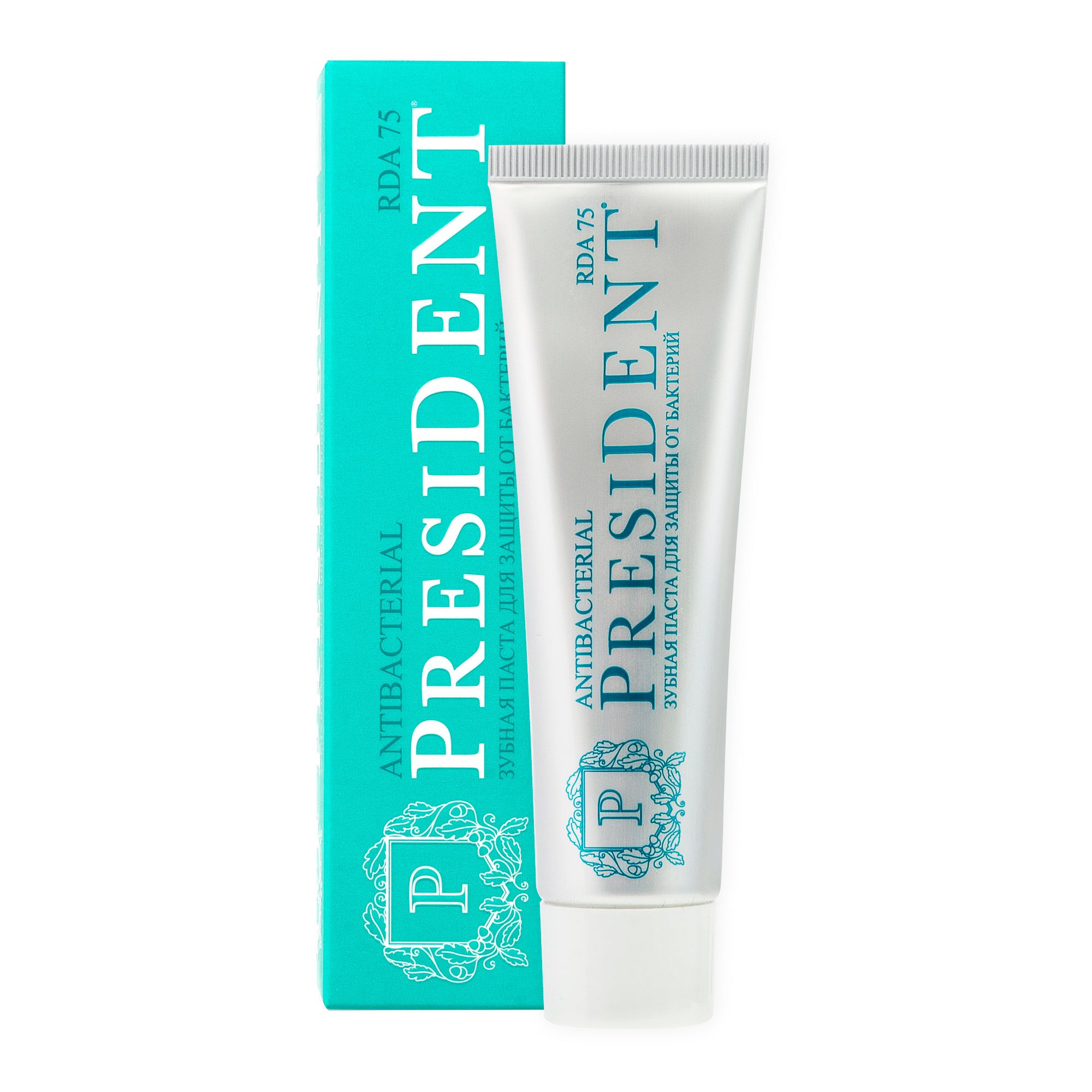 Изображение товара Зубная паста Antibacterial President 50 мл с хлоргексидином и натуральными экстрактами