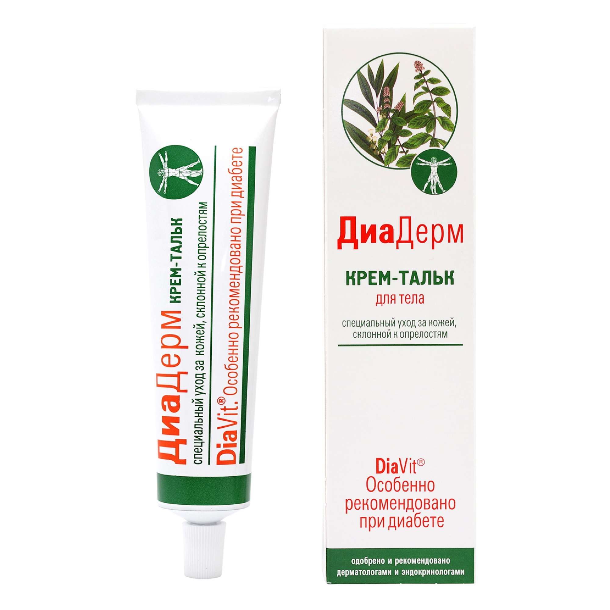 Изображение товара Крем-тальк для тела Диадерм 75мл успокаивающий против опрелостей и раздражений Изображение товара Крем-тальк для тела Диадерм 75мл успокаивающий против опрелостей и раздражений