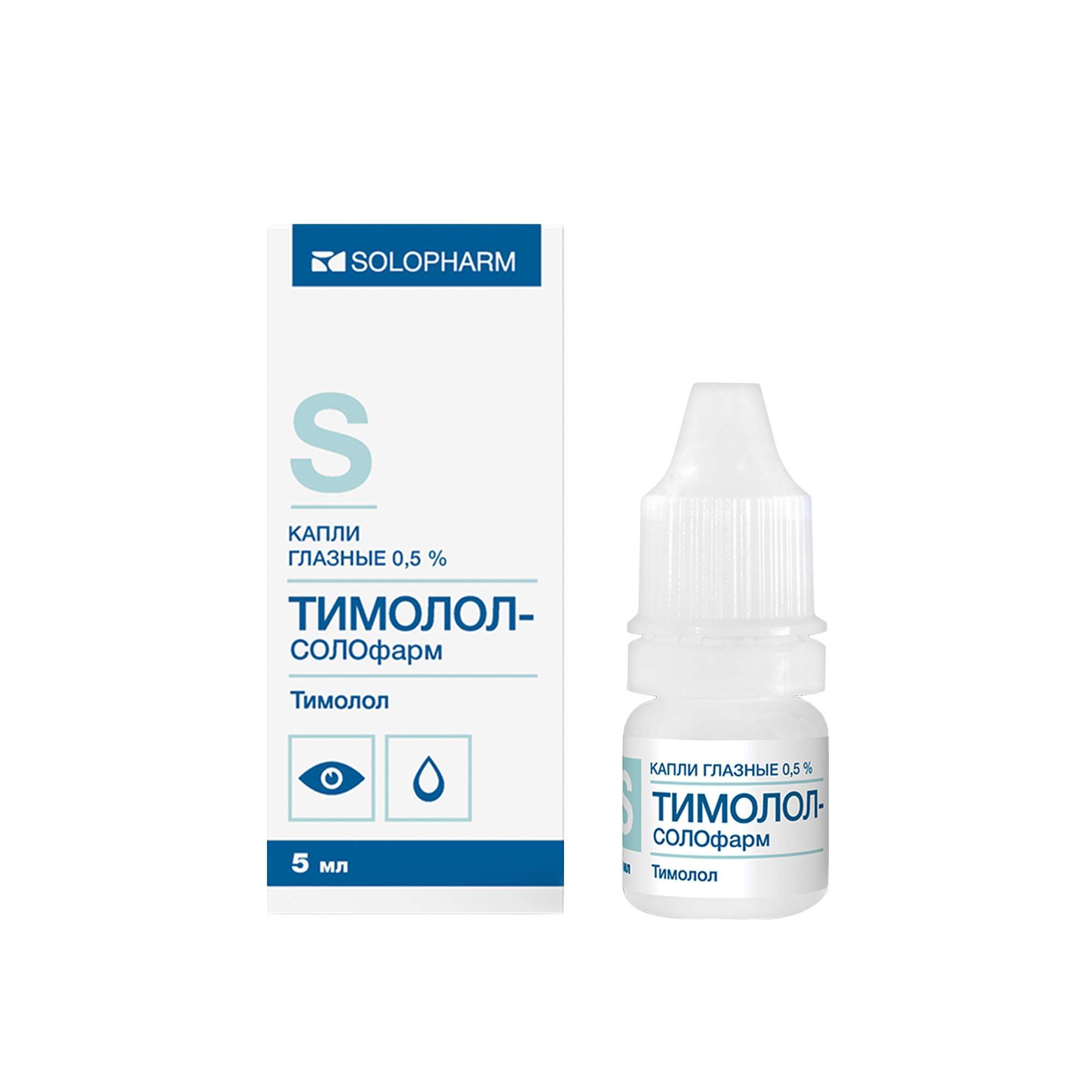 Изображение товара Тимолол-СОЛОфарм капли глазные 0,5% 5мл для лечения глаукомы