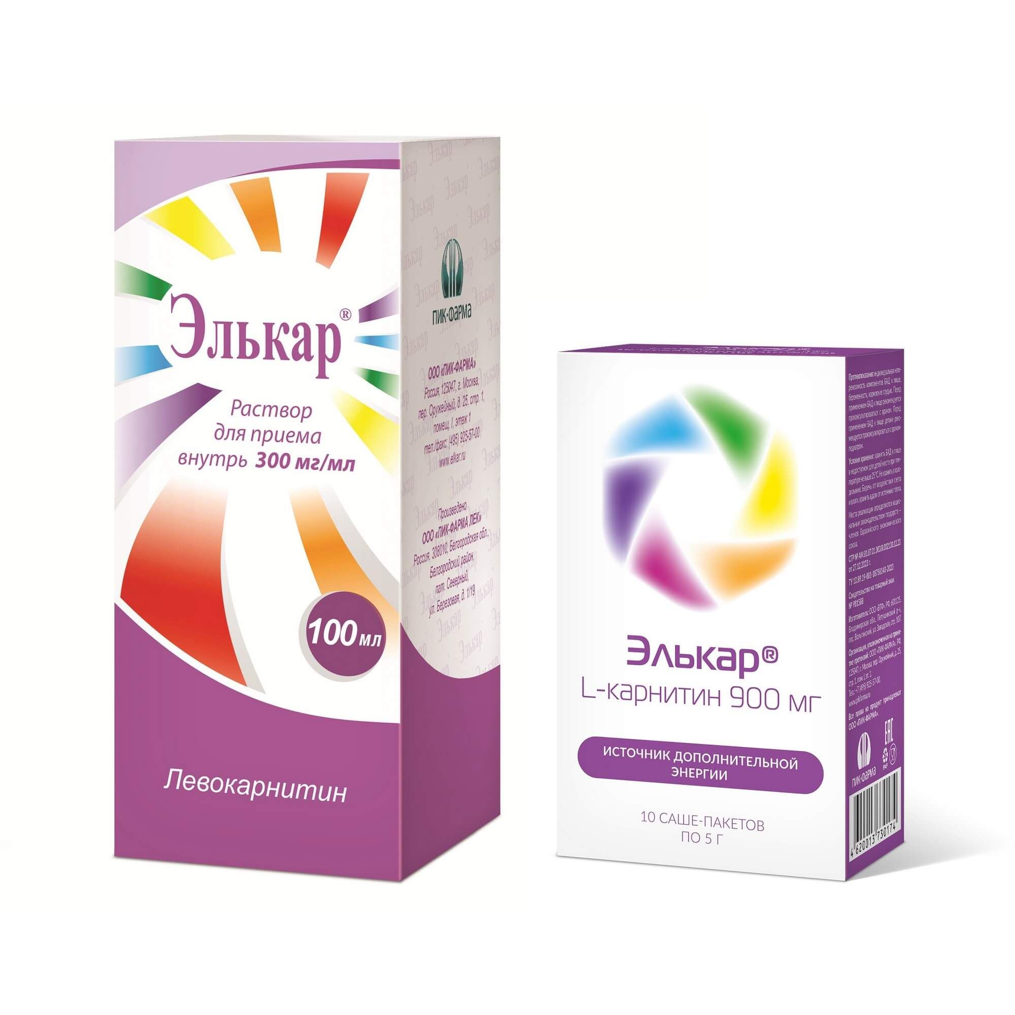 Изображение товара 1X Элькар раствор 300 мг/мл 100 мл + порошок 900 мг 10 шт для восстановления витаминов
