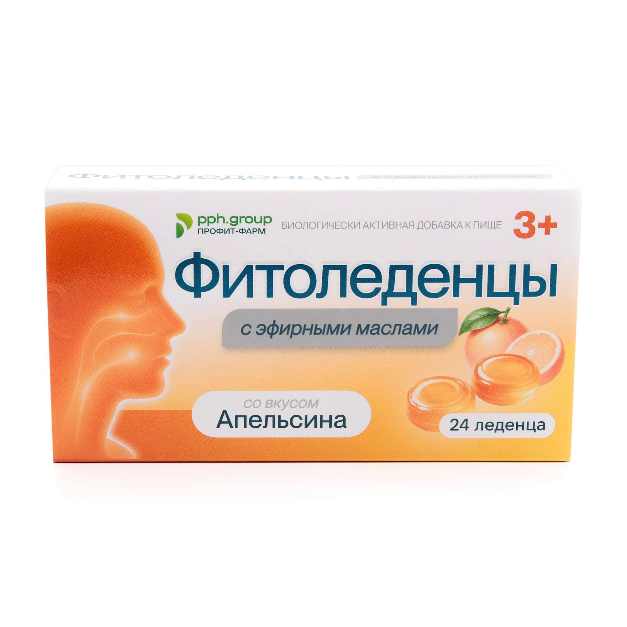 Изображение товара Фитоледенцы с эфирными маслами вкус апельсина с 3 лет 3250 мг 24шт