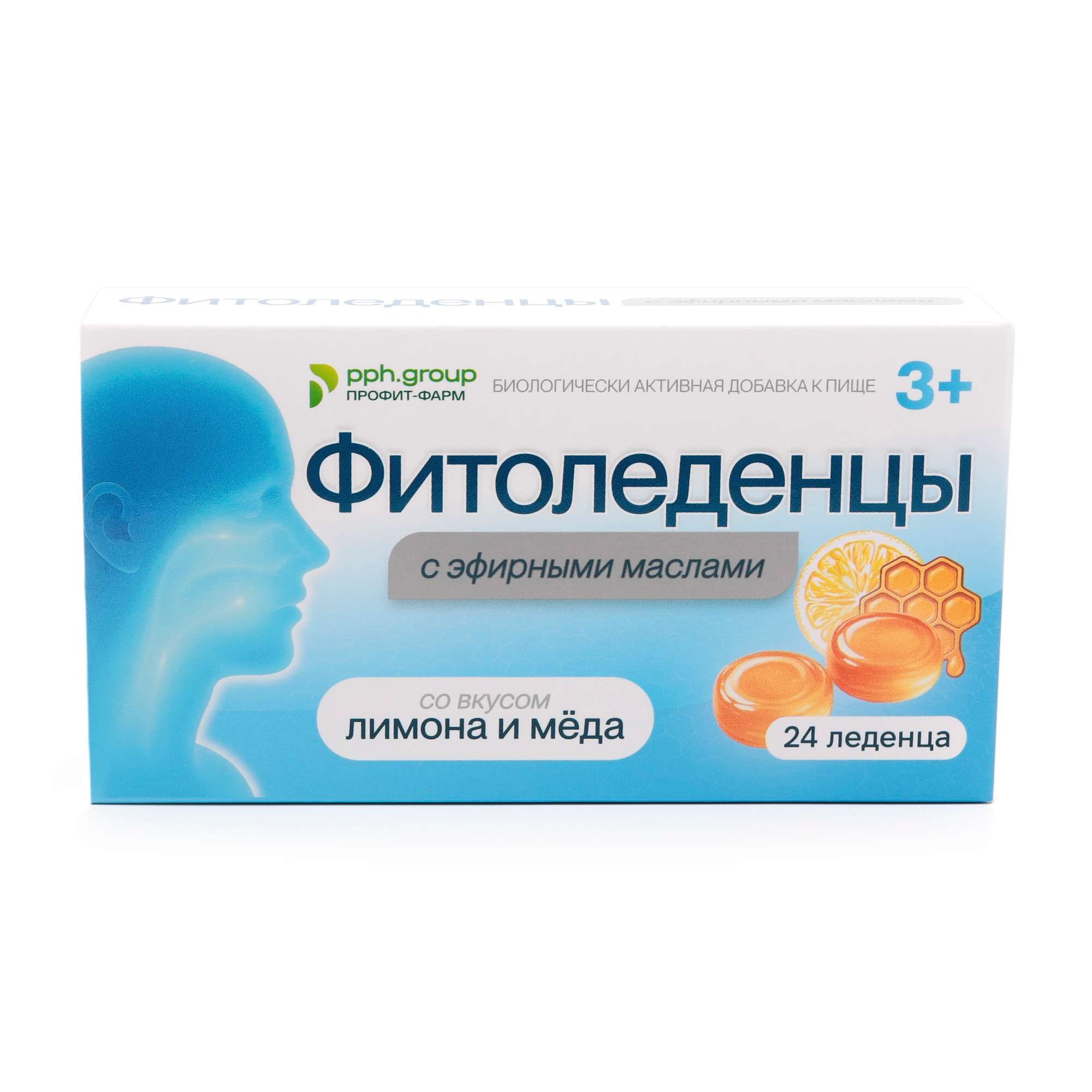 Изображение товара Фитоледенцы с эфирными маслами лимона и меда для горла, 24 шт