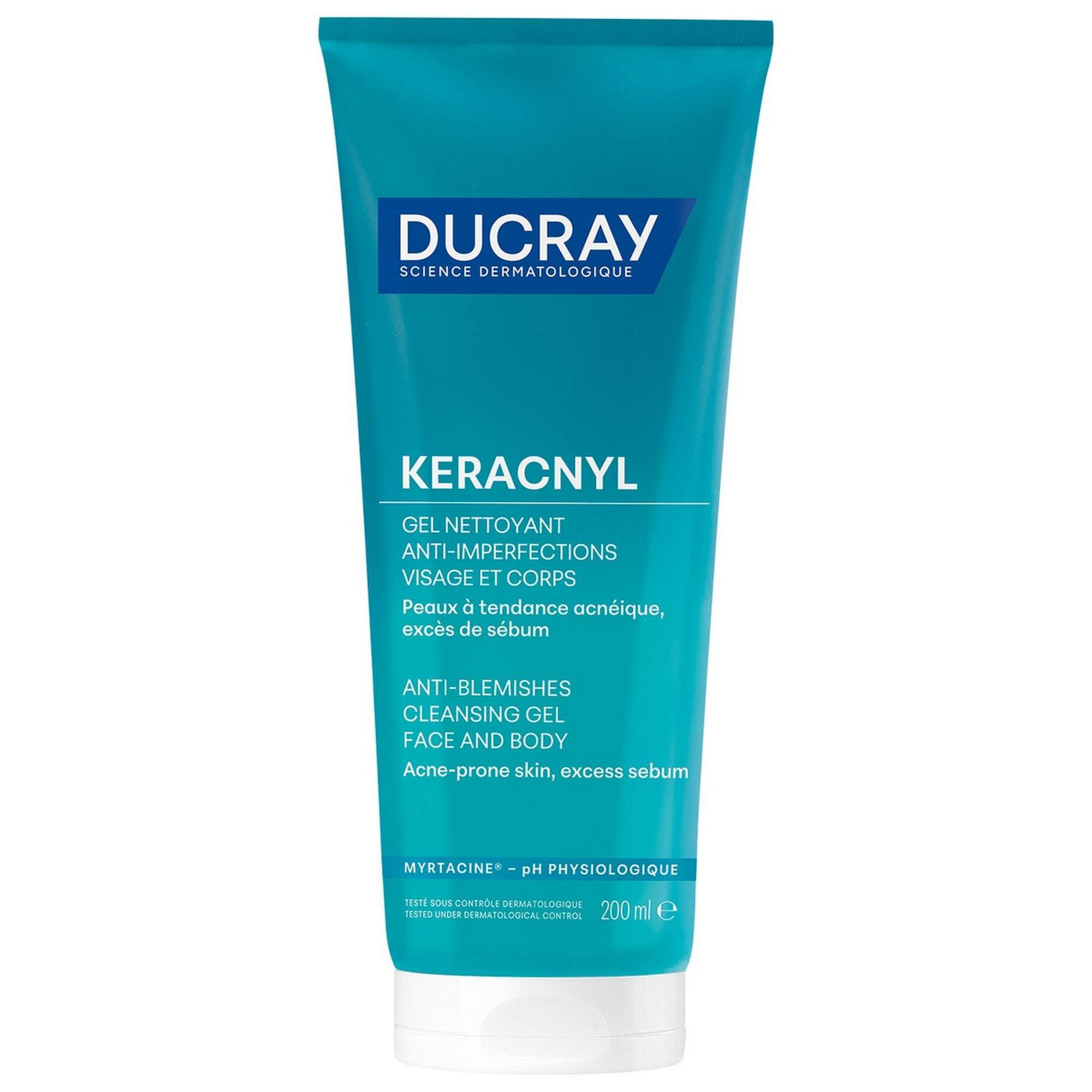 Изображение товара Гель для жирной кожи лица и тела Ducray Keracnyl 200мл для акне и угрей