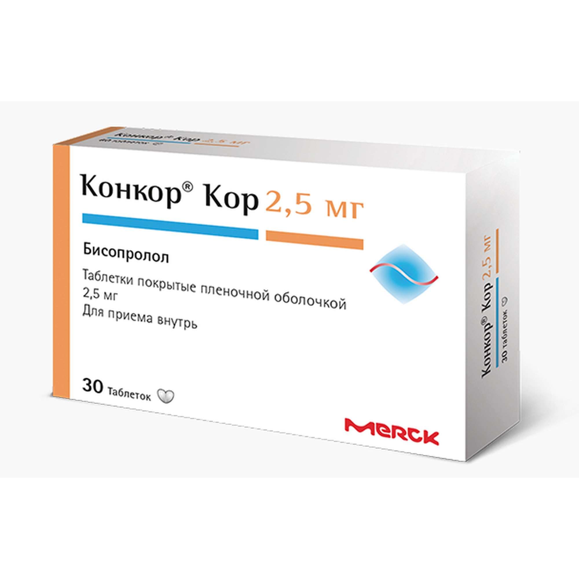 Изображение товара Конкор Кор таблетки 2,5 мг 30 шт для лечения хронической сердечной недостаточности Изображение товара Конкор Кор таблетки 2,5 мг 30 шт для лечения хронической сердечной недостаточности