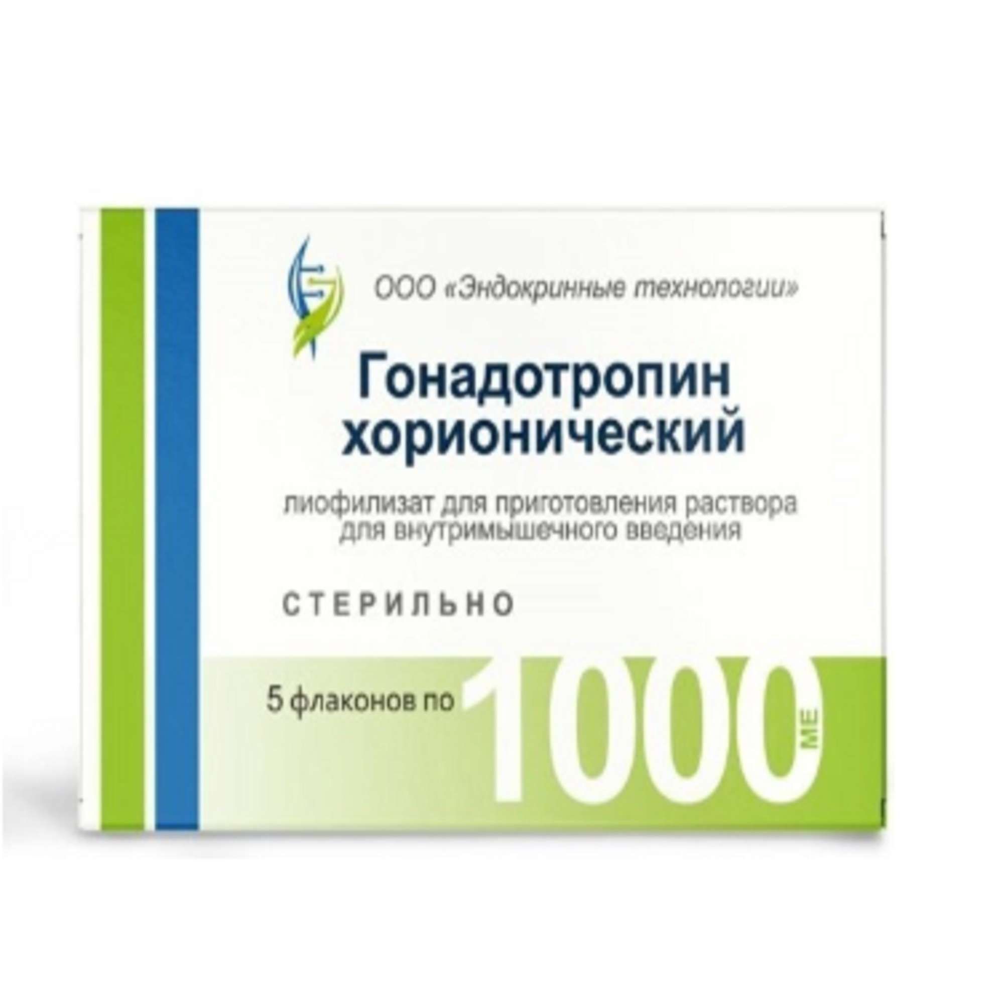 Изображение товара Гонадотропин хорионический лиофилизат 1000 МЕ для инъекций 5 шт