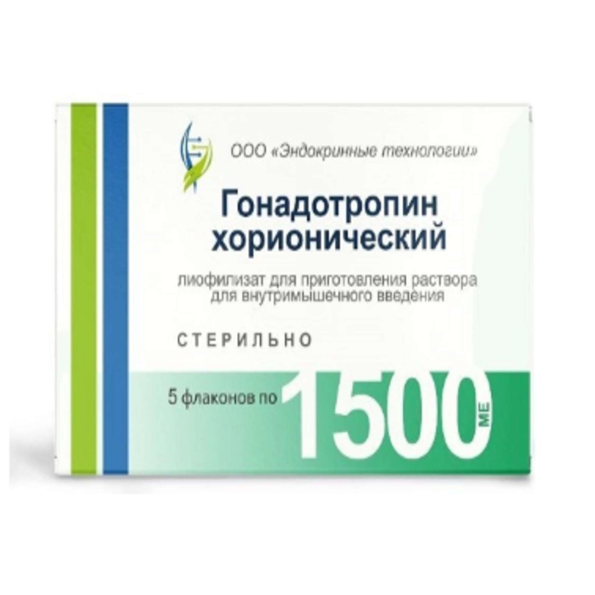 Изображение товара Гонадотропин хорионический лиофилизат 1500МЕ для инъекций 5 шт