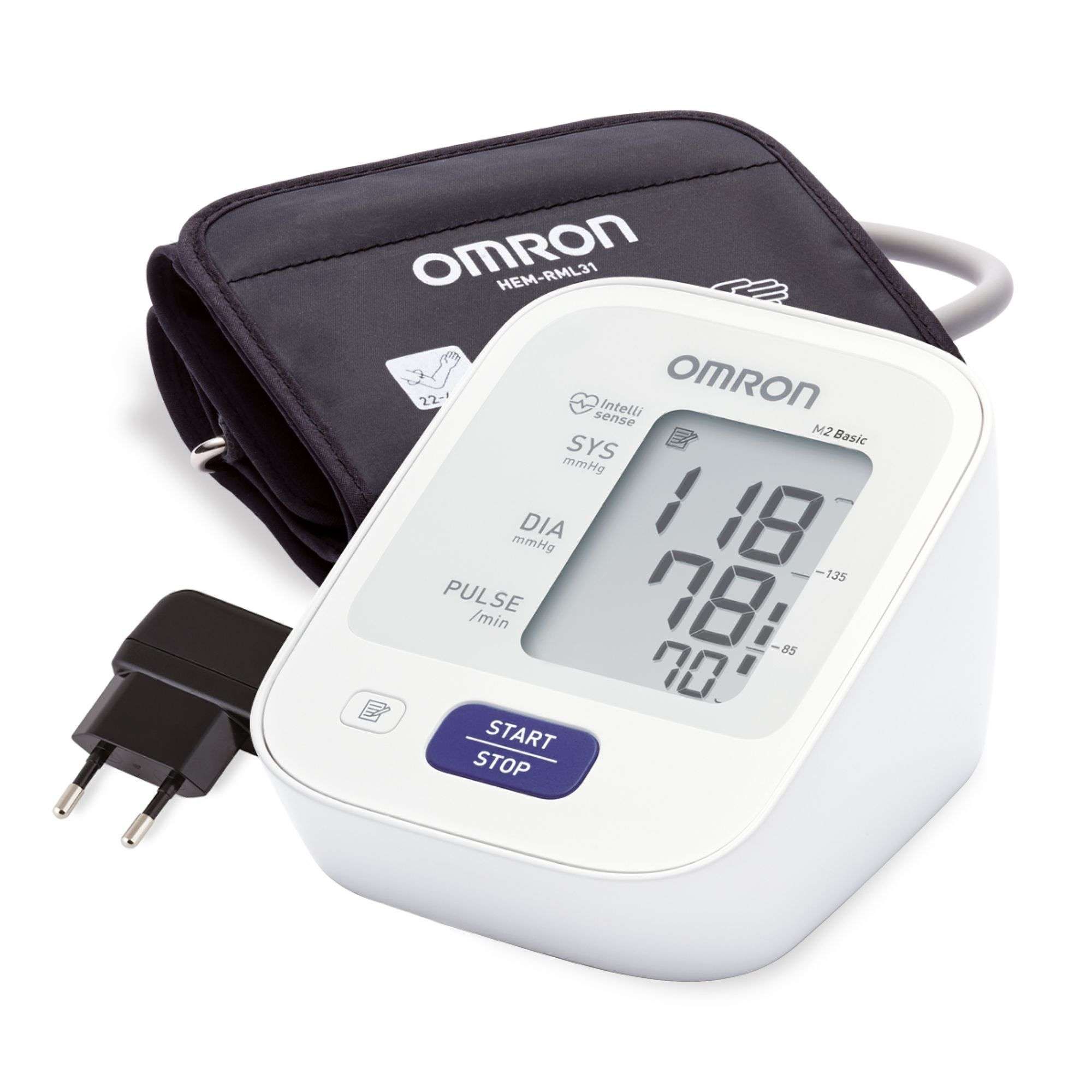 Изображение товара Автоматический тонометр OMRON M2 Basic с манжетой и адаптером