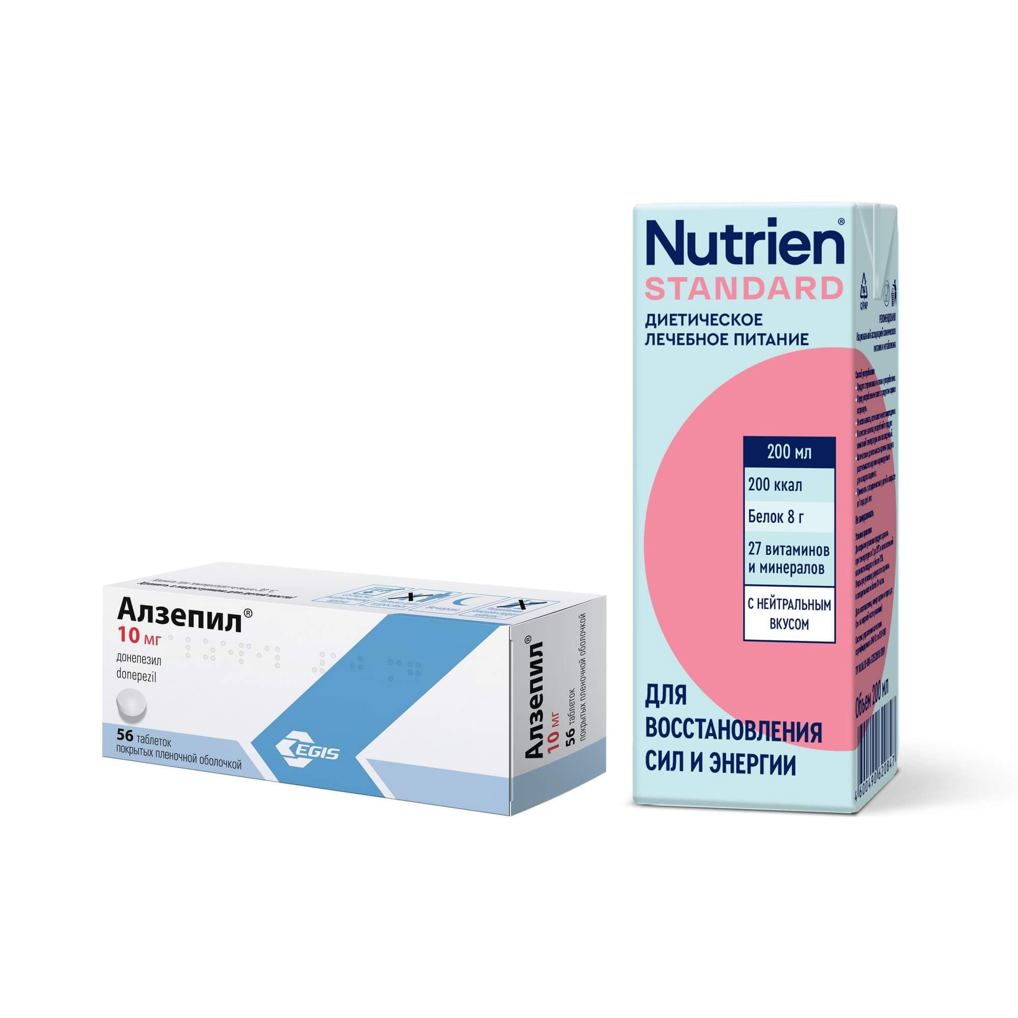 Изображение товара 1X Алзепил таблетки 10 мг и диетическое питание 200 мл - комплексное лечение