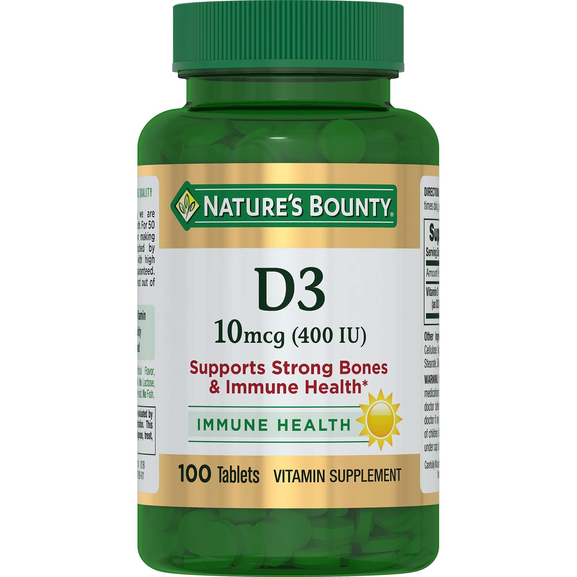 Изображение товара Витамин D3 400 МЕ Nature's Bounty таблетки 100шт для здоровья костей и иммунитета Изображение товара Витамин D3 400 МЕ Nature's Bounty таблетки 100шт для здоровья костей и иммунитета