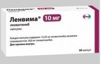 Изображение товара Ленвима капсулы 10 мг противоопухолевое средство для лечения рака щитовидной железы печени почки и 