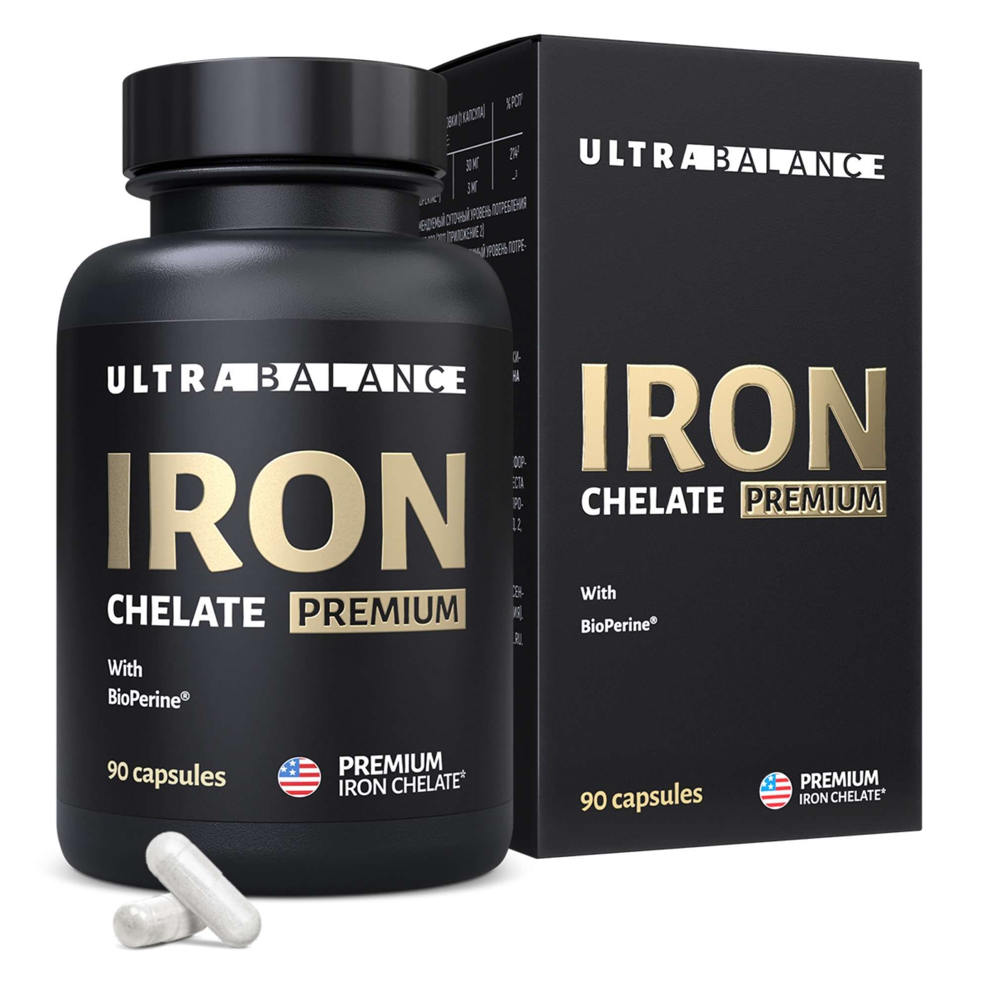 Изображение товара Железо хелат Premium UltraBalance/УльтраБаланс капсулы 300мг 90шт Изображение товара Железо хелат Premium UltraBalance/УльтраБаланс капсулы 300мг 90шт