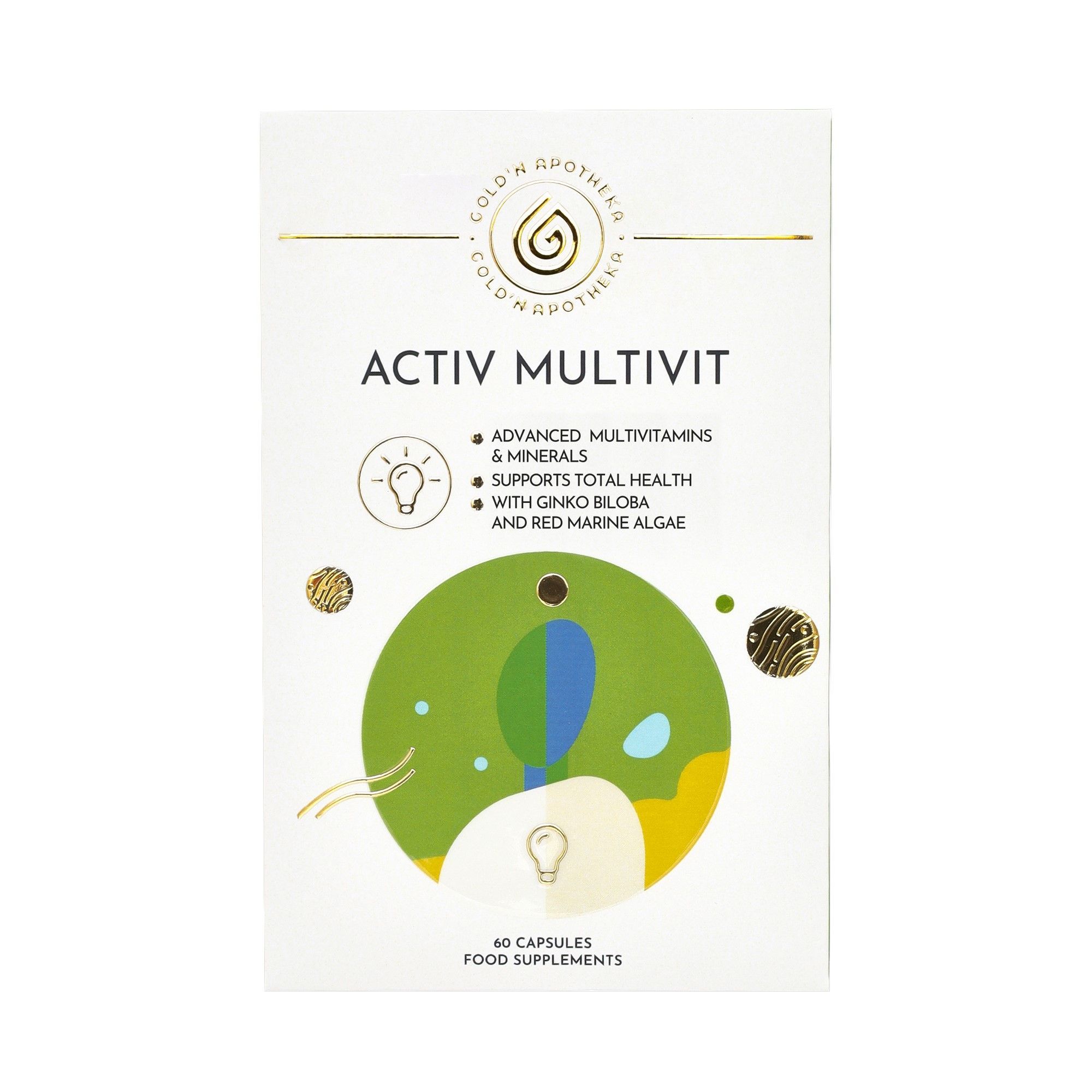 Изображение товара Актив витаминс 30/60/90 Gold'n Apotheka капсулы 600мг 60шт
