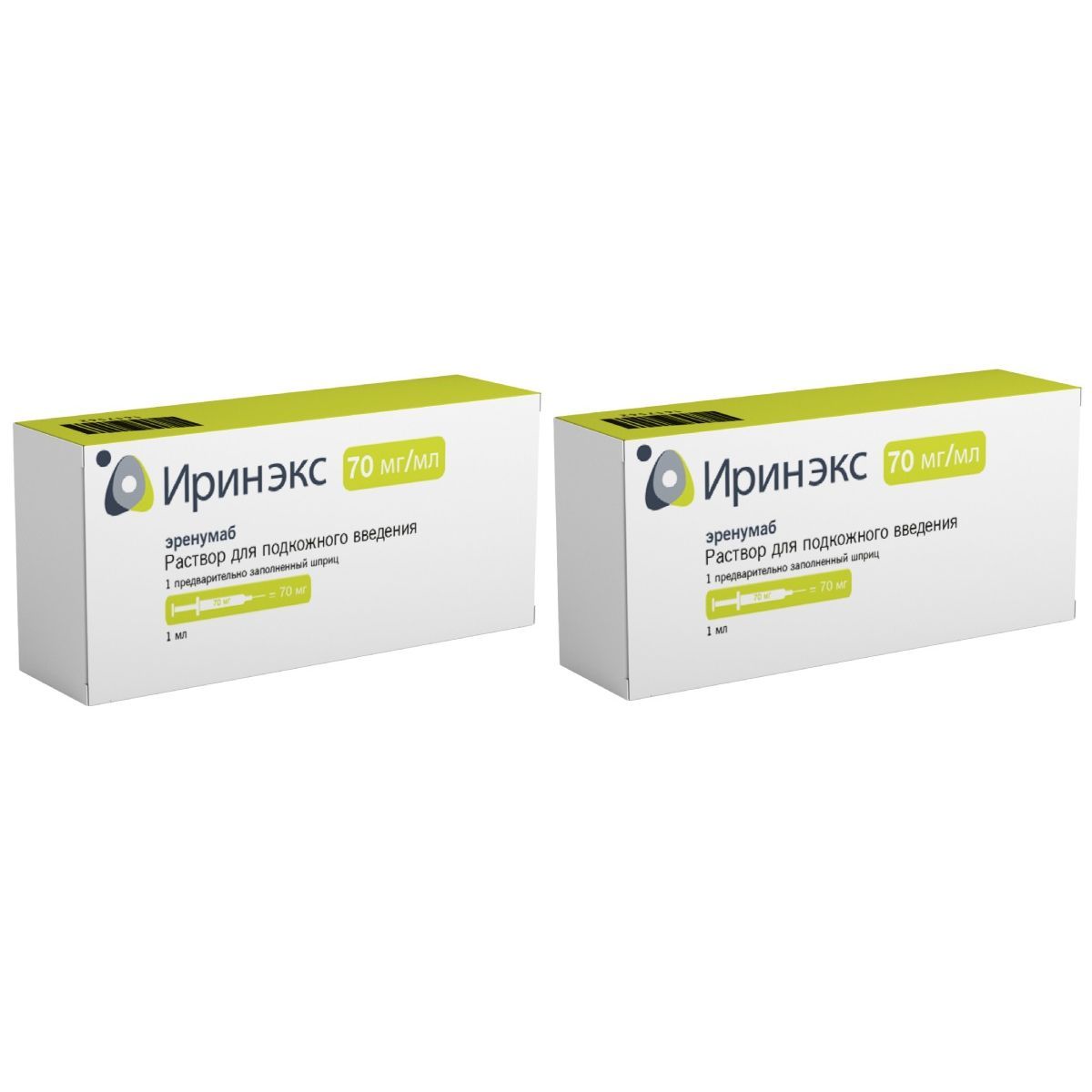 Изображение товара Раствор для инъекций 2Х Иринэкс 70мг/мл 1мл по рецепту