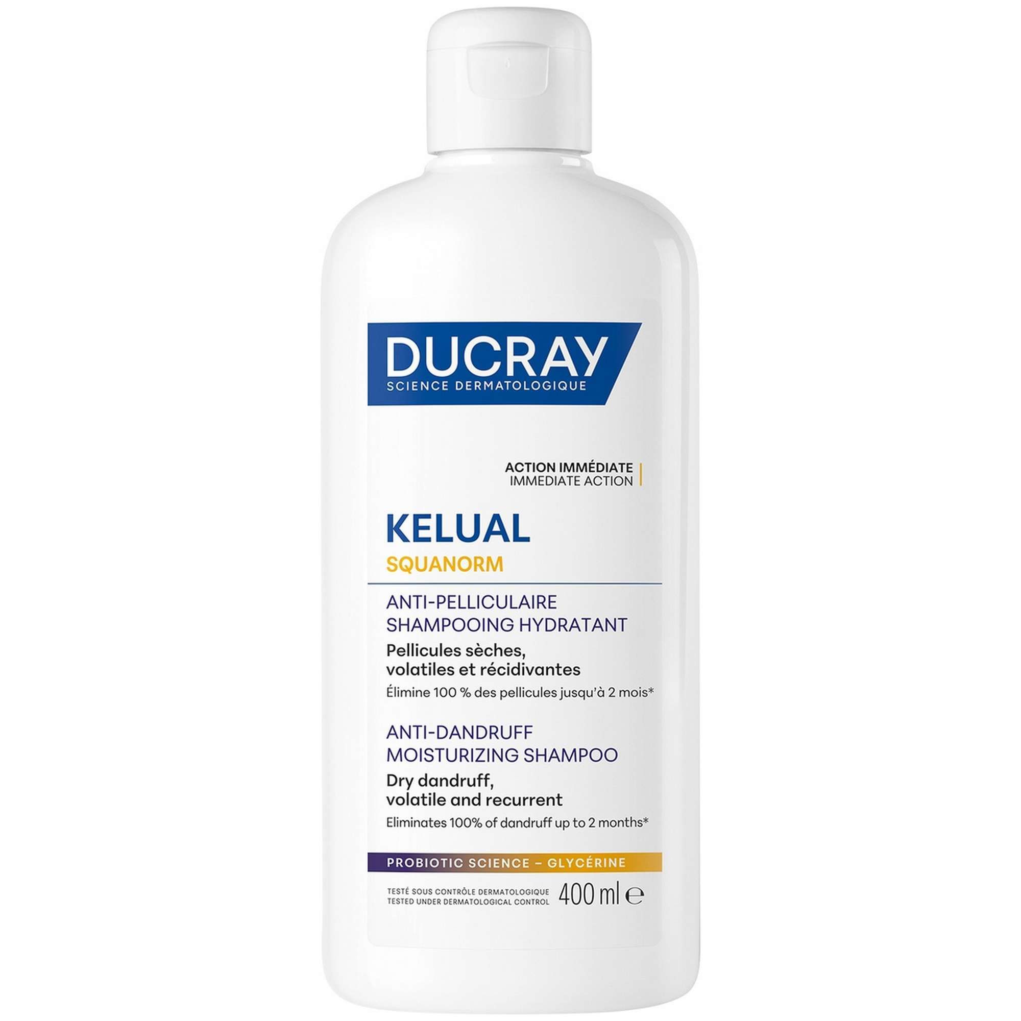 Изображение товара Шампунь увлажняющий против сухой перхоти Kelual Squanorm Ducray/Дюкрэ фл. 400мл Изображение товара Шампунь увлажняющий против сухой перхоти Kelual Squanorm Ducray/Дюкрэ фл. 400мл
