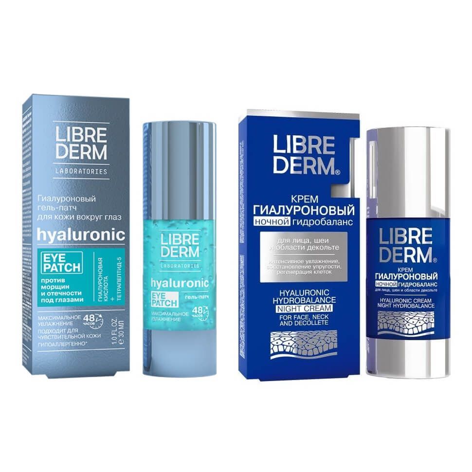 Изображение товара Набор Librederm Гиалуроновый гидробаланс ночной крем и гель-патч увлажнение 50мл+30мл