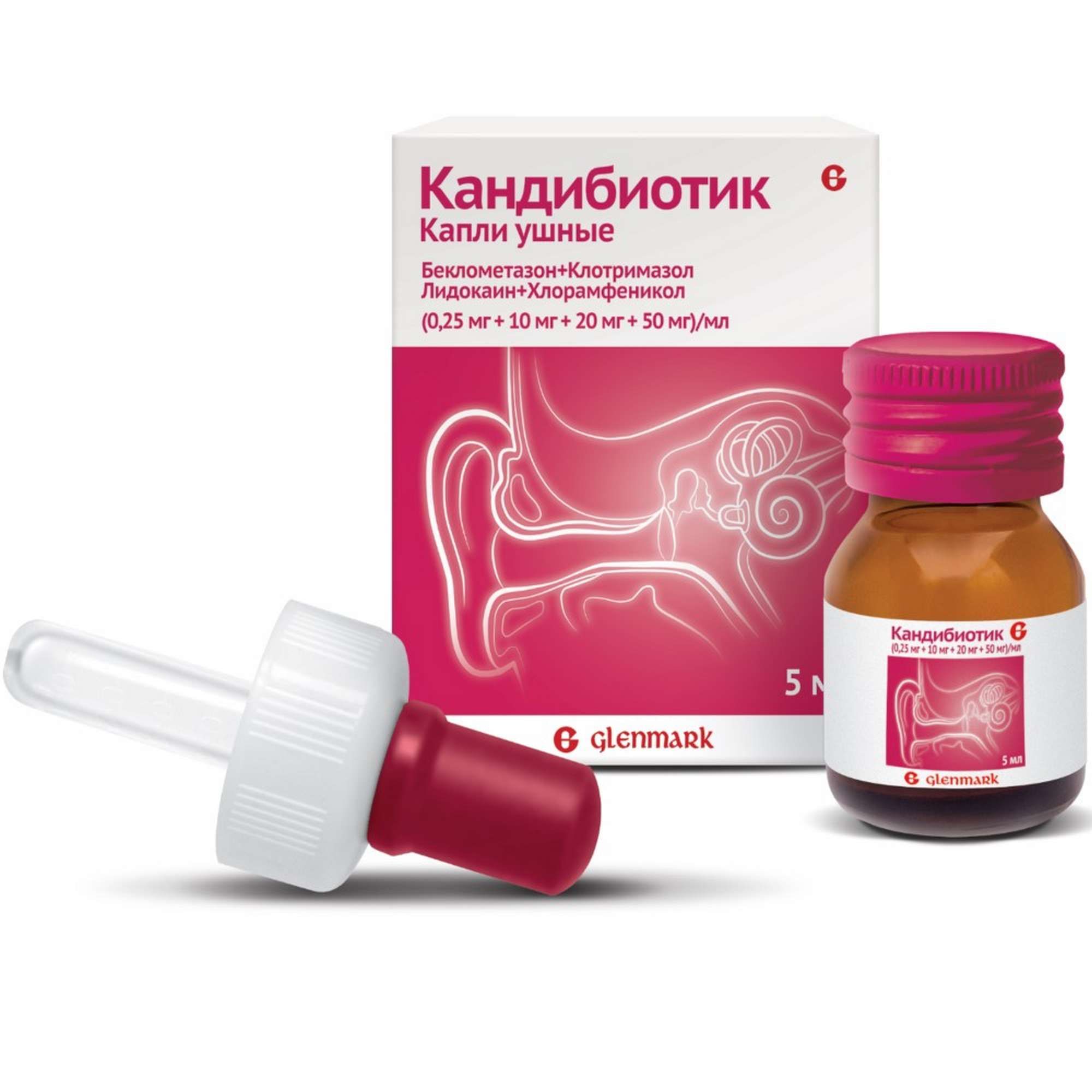 Изображение товара Кандибиотик ушные капли 5 мл для борьбы с бактериальной и грибковой инфекцией