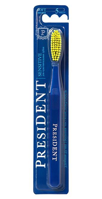 Изображение товара Мягкая зубная щетка President Soft Sensitive с защитным чехлом для чувствительных зубов