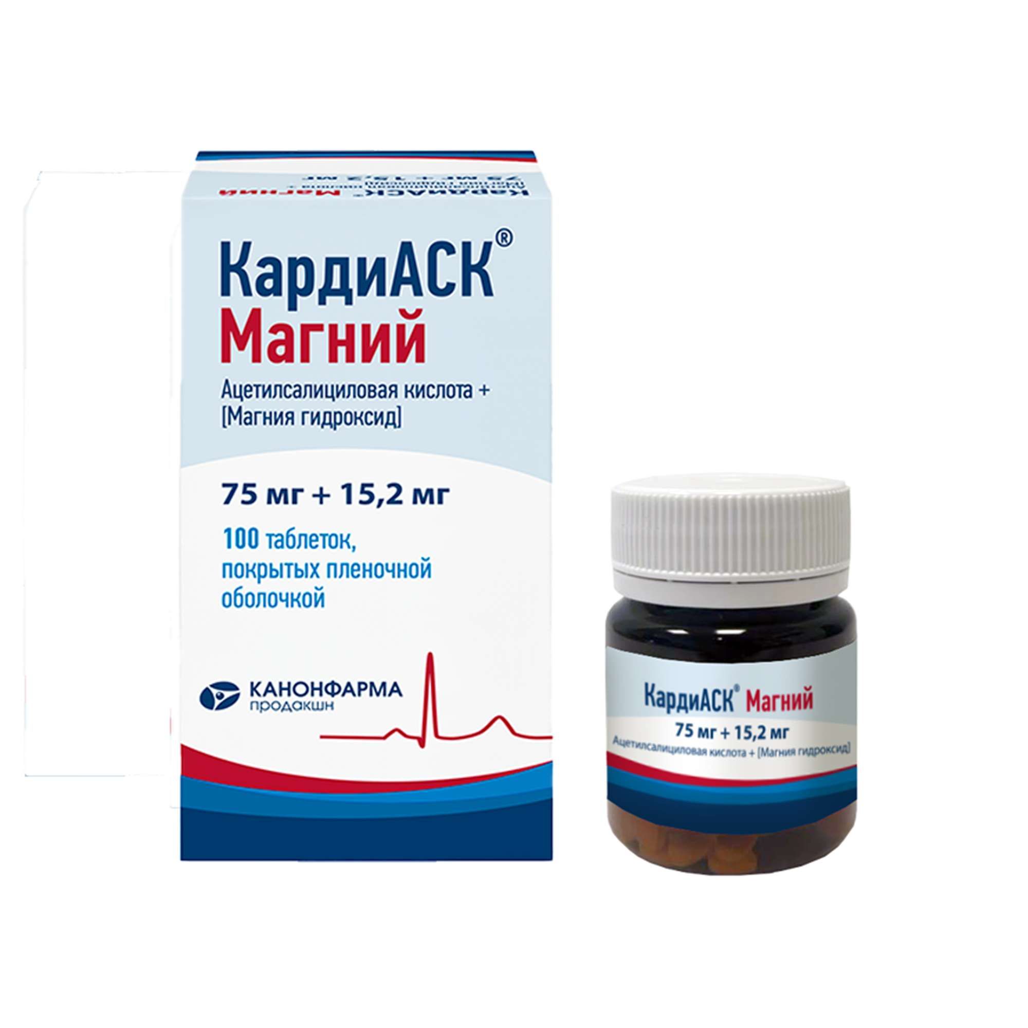 Изображение товара КардиАСК Магний таблетки 75мг + 15,2мг 100 шт профилактика сердечно-сосудистых заболеваний Изображение товара КардиАСК Магний таблетки 75мг + 15,2мг 100 шт профилактика сердечно-сосудистых заболеваний