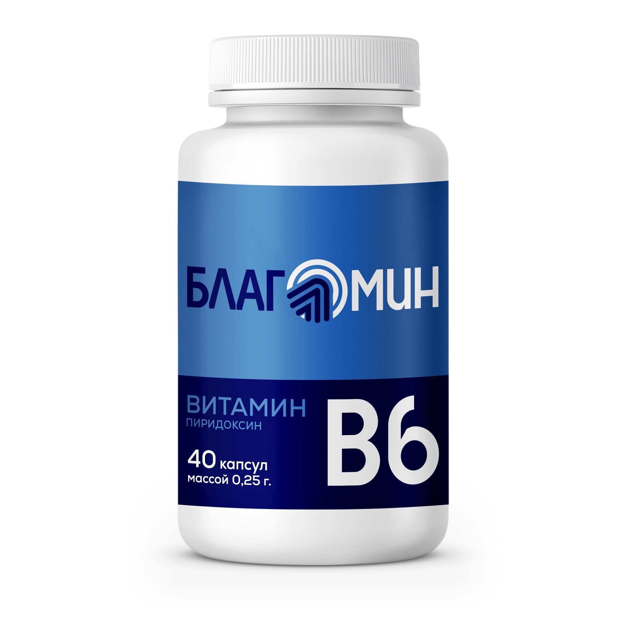 Изображение товара Витамин В6 (пиридоксин) 2мг Благомин капсулы 0,25г 40шт
