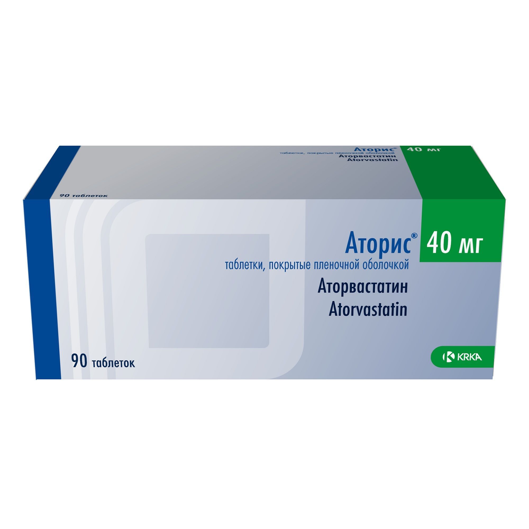 Изображение товара Аторис таблетки 40 мг 90 шт для снижения холестерина и профилактики заболеваний сердца
