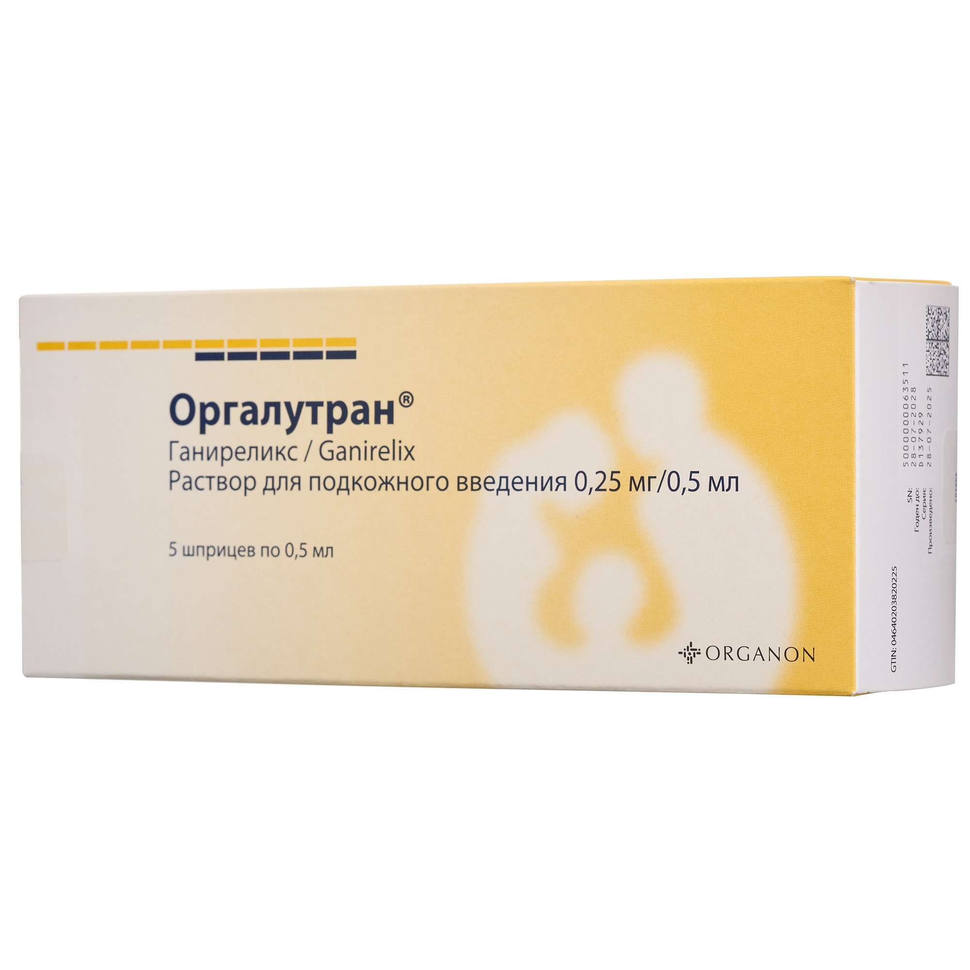 Изображение товара Оргалутран раствор для подкожного введения 0,25мг/0,5мл 5шт