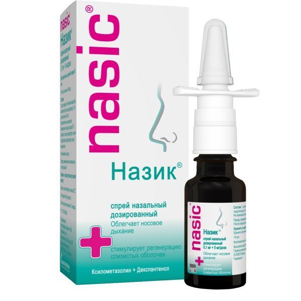 Изображение товара Назик спрей назальный 0,1мг+5мг/доза 10мл для взрослых и детей