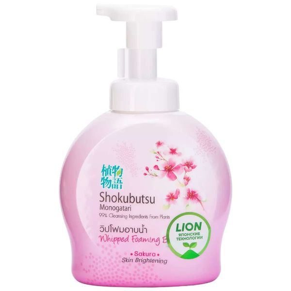 Гель-пена для душа с экстрактом листьев сакуры Shokubutsu Thailand Lion/Лайн 450мл