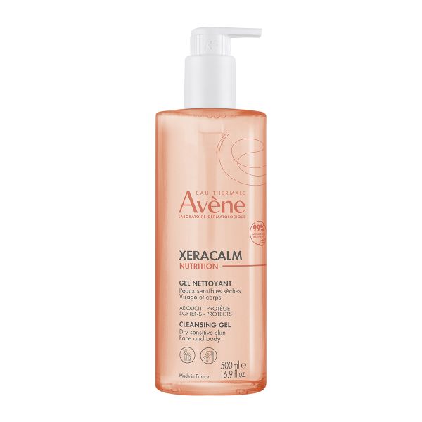 Гель для сухой чувствительной кожи лица и тела очищающий легкий Nutrition XeraCalm Avene/Авен фл. 500мл