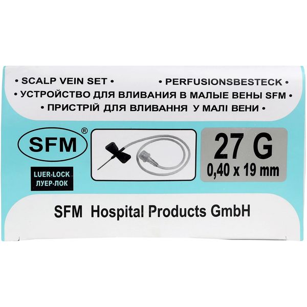 Устройства для вливания в малые вены иглы-бабочки стерильные 27G SFM 0,40х19мм 100шт фото №7