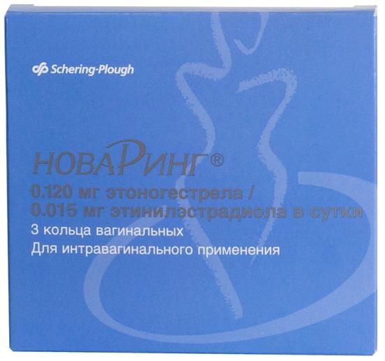 НоваРинг кольцо вагинальное 15мкг+120мкг/сут 3шт