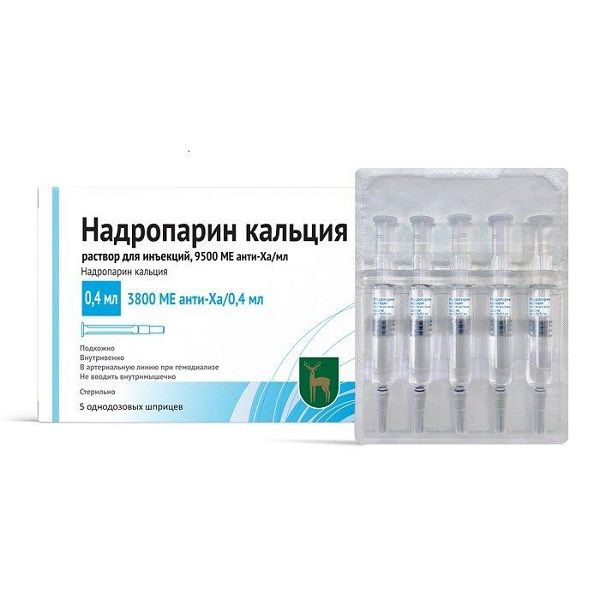 Надропарин кальция раствор для инъекций 9500анти-Ха МЕ/мл 0,4мл 5шт